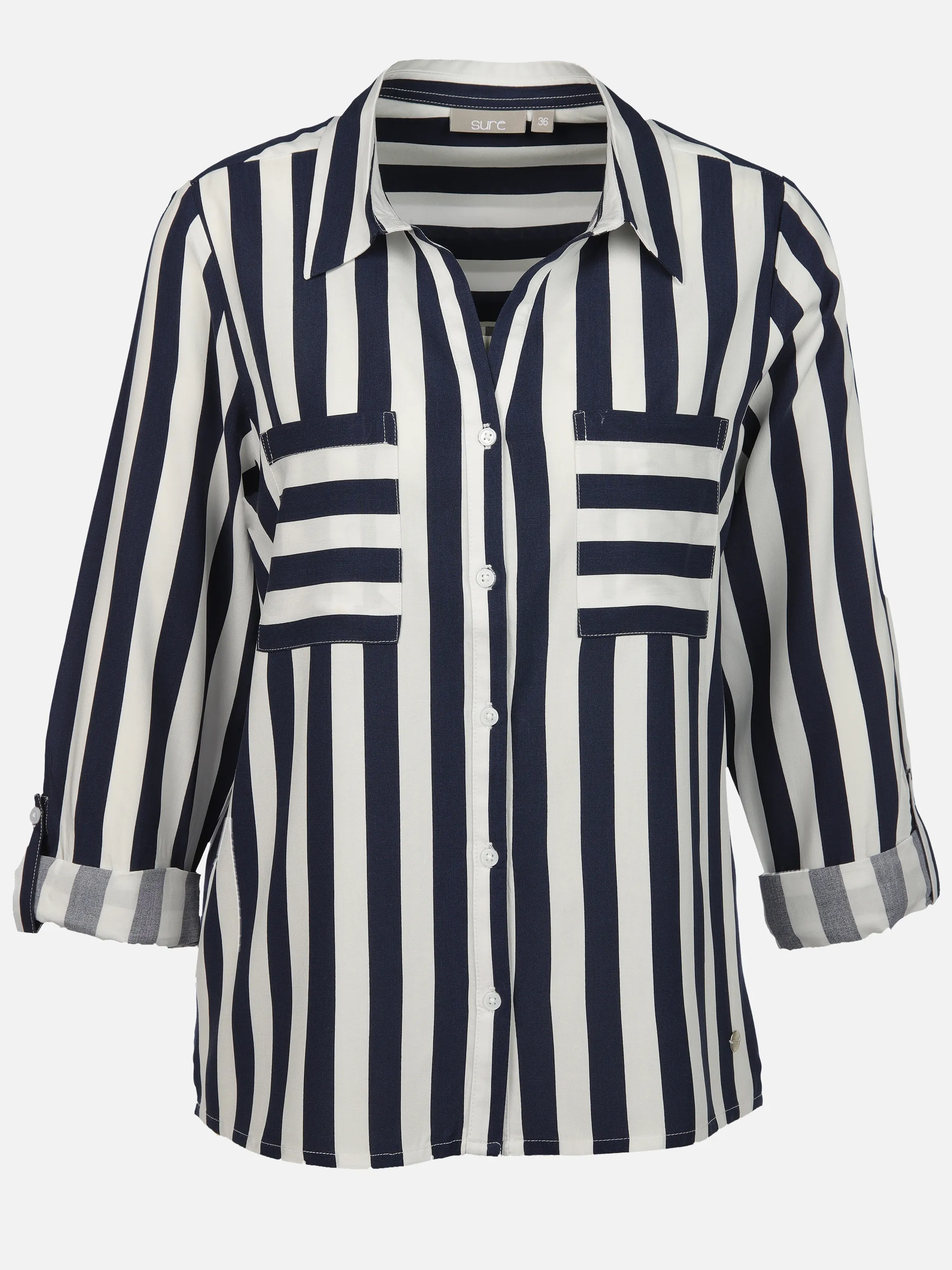 Sure Da-Bluse m. Streifen Weiß 905171 OFFW/NAVY 1 Sure Da-Bluse m. Streifen Weiß 905171 OFFW/NAVY 1