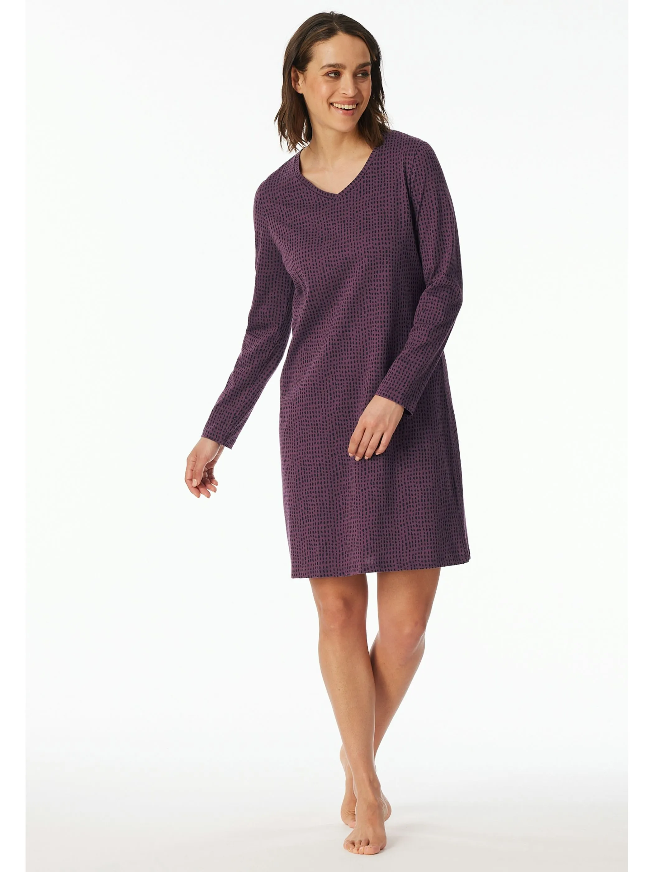 UNCOVER by Schiesser 182851 Sleepshirt 1/1 Arm, 95c Lila 914231 823 1
