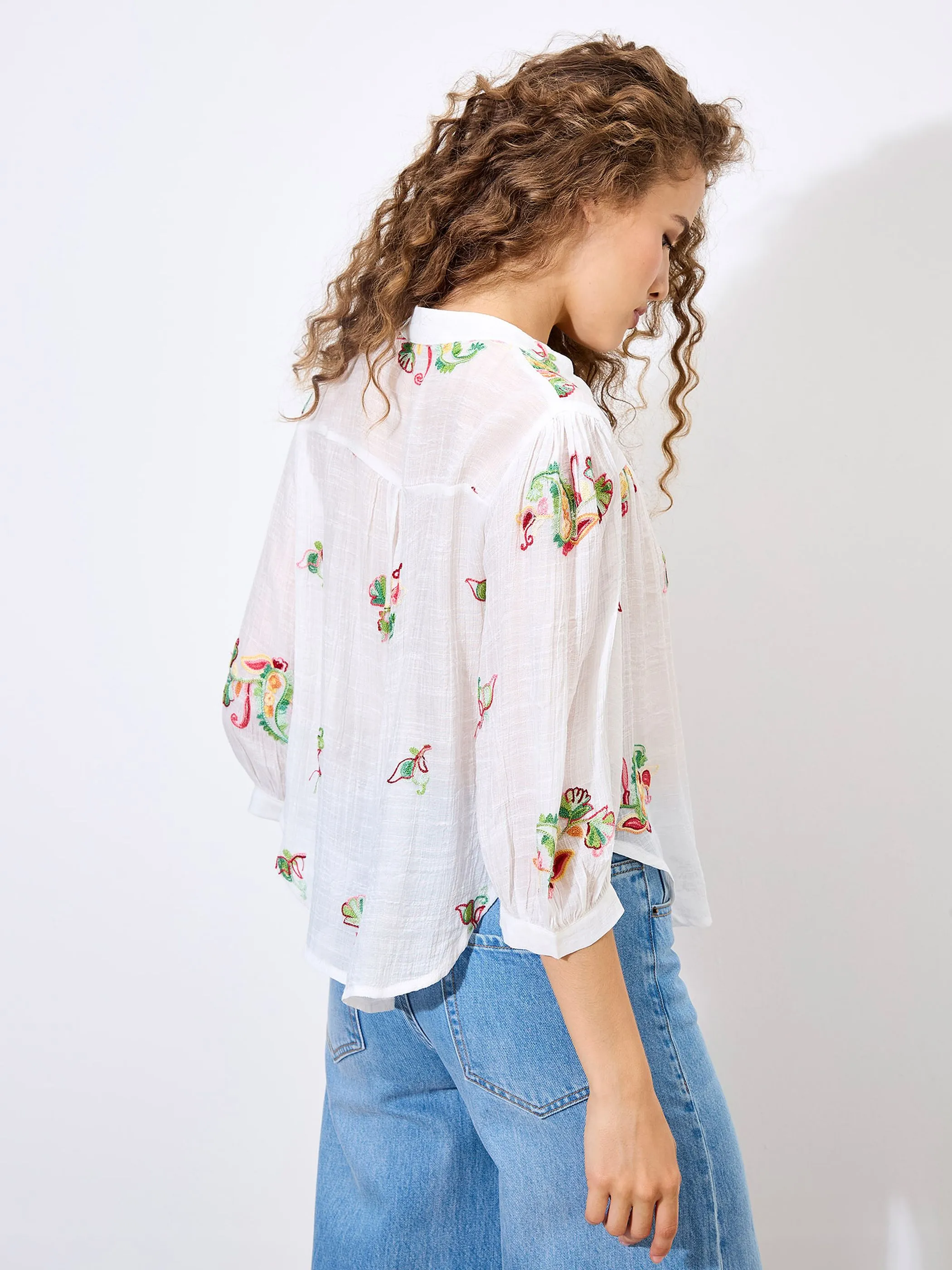 Apricot 937093 Apricot Paisley Shimmer Weiß 917125 WHT 3