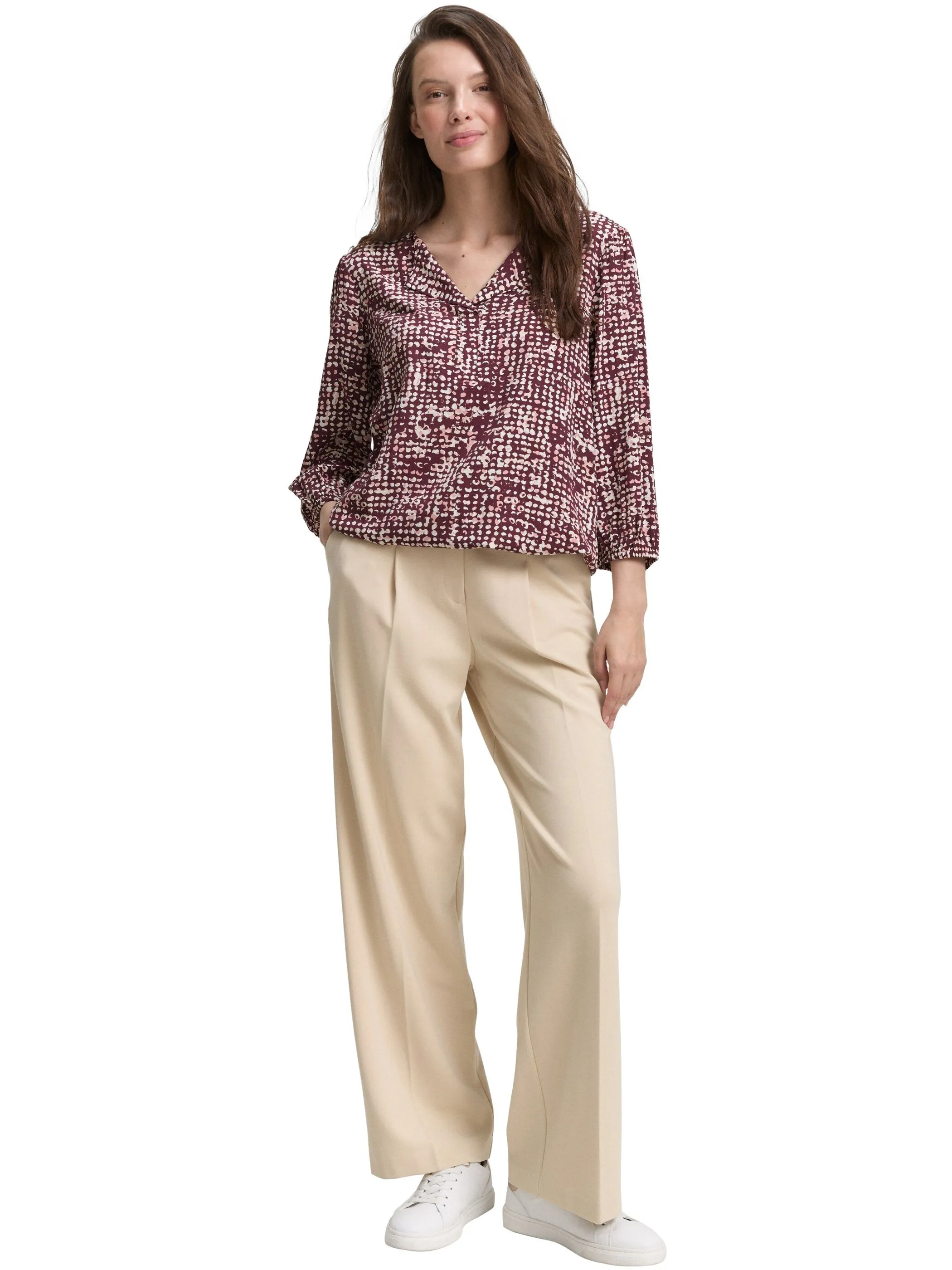 Tom Tailor 1047574 NOS blouse with feminine V-neck Rot 914540 38403 4