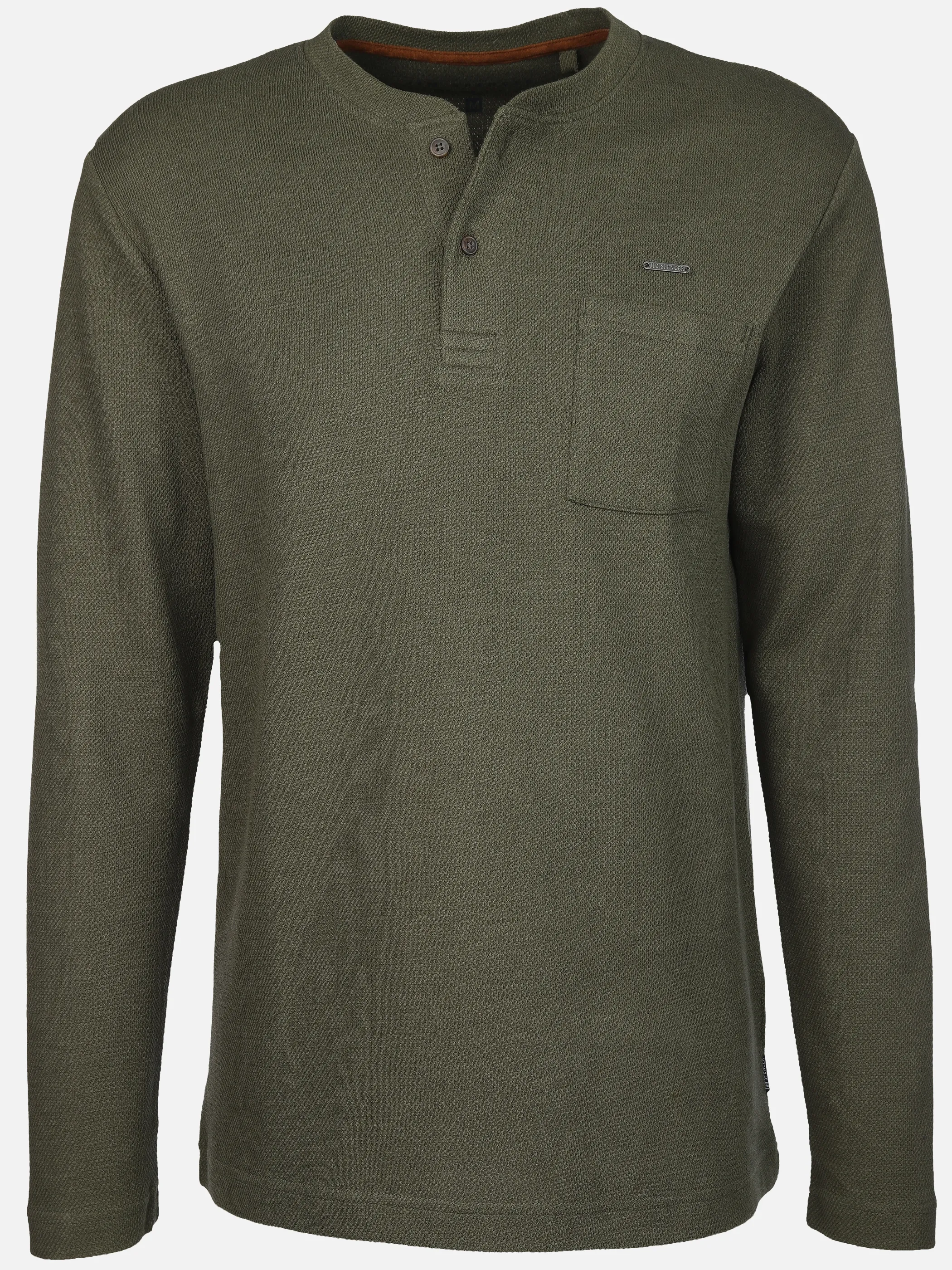 Jim Spencer He. Henleyshirt 1/1 Arm waffle Oliv 913323 KHAKI 1