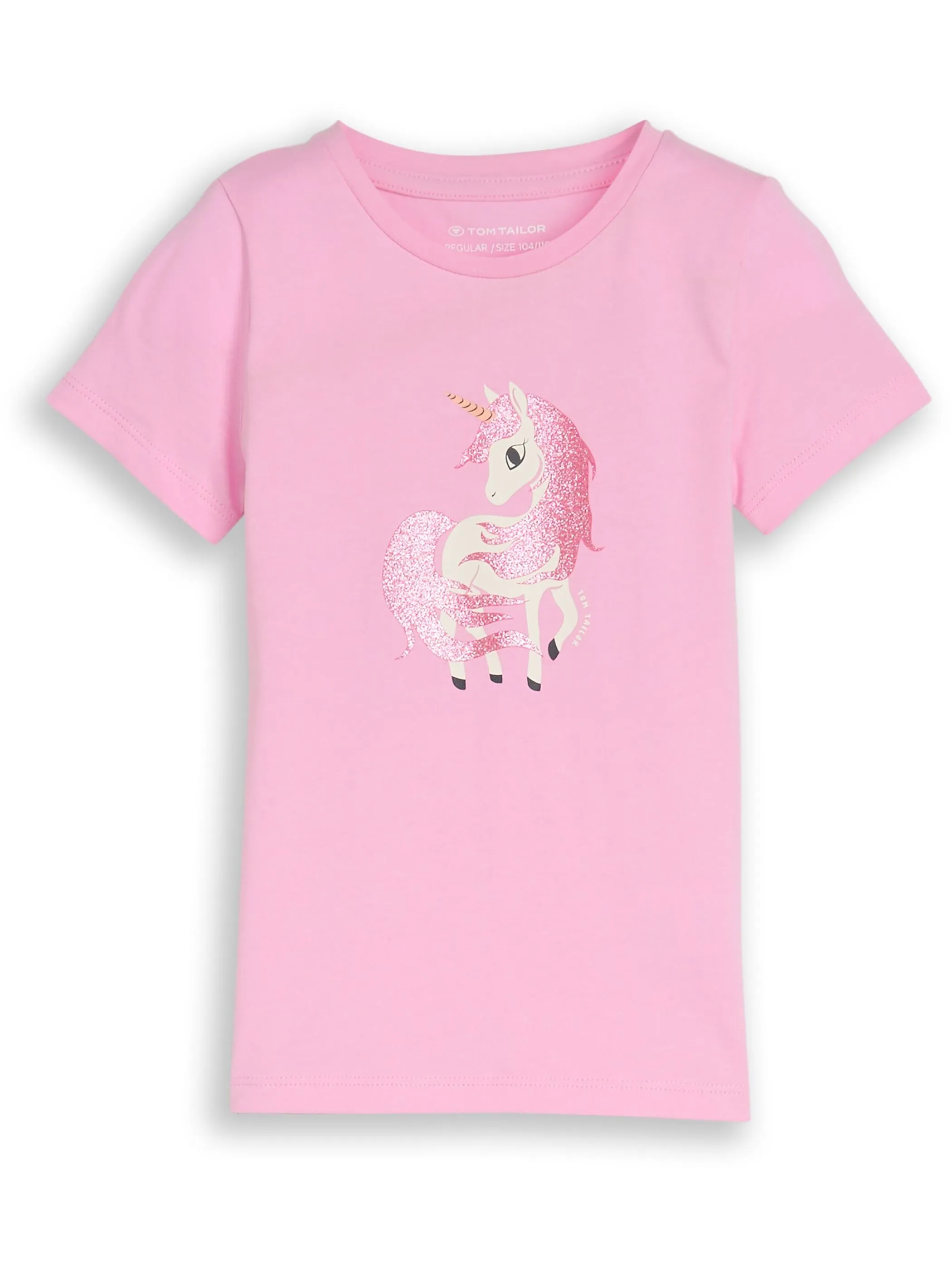 Tom Tailor 1049914 glitter print t-shirt Pink 927843 35280 1