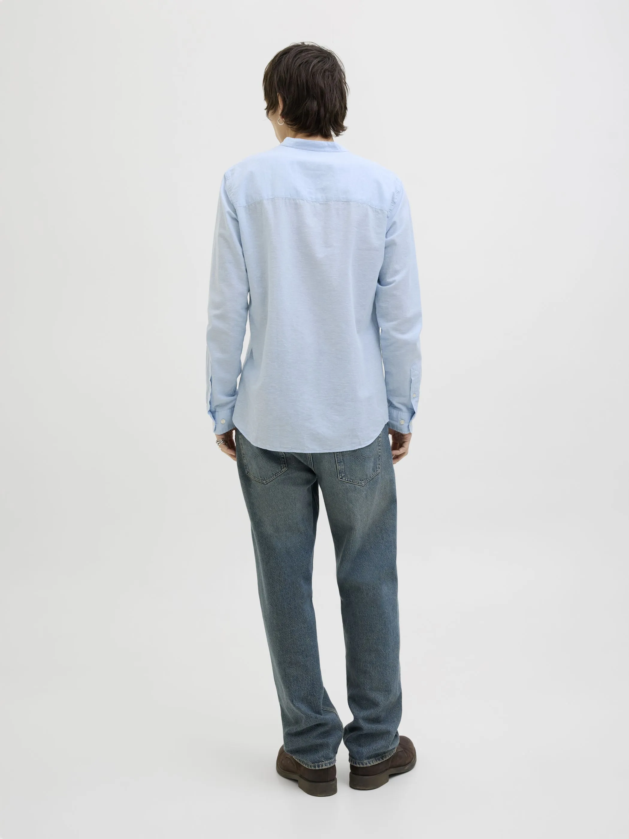 Jack Jones 12268966 JJEBREEZE BAND SHIRT Blau 903406 175780 3