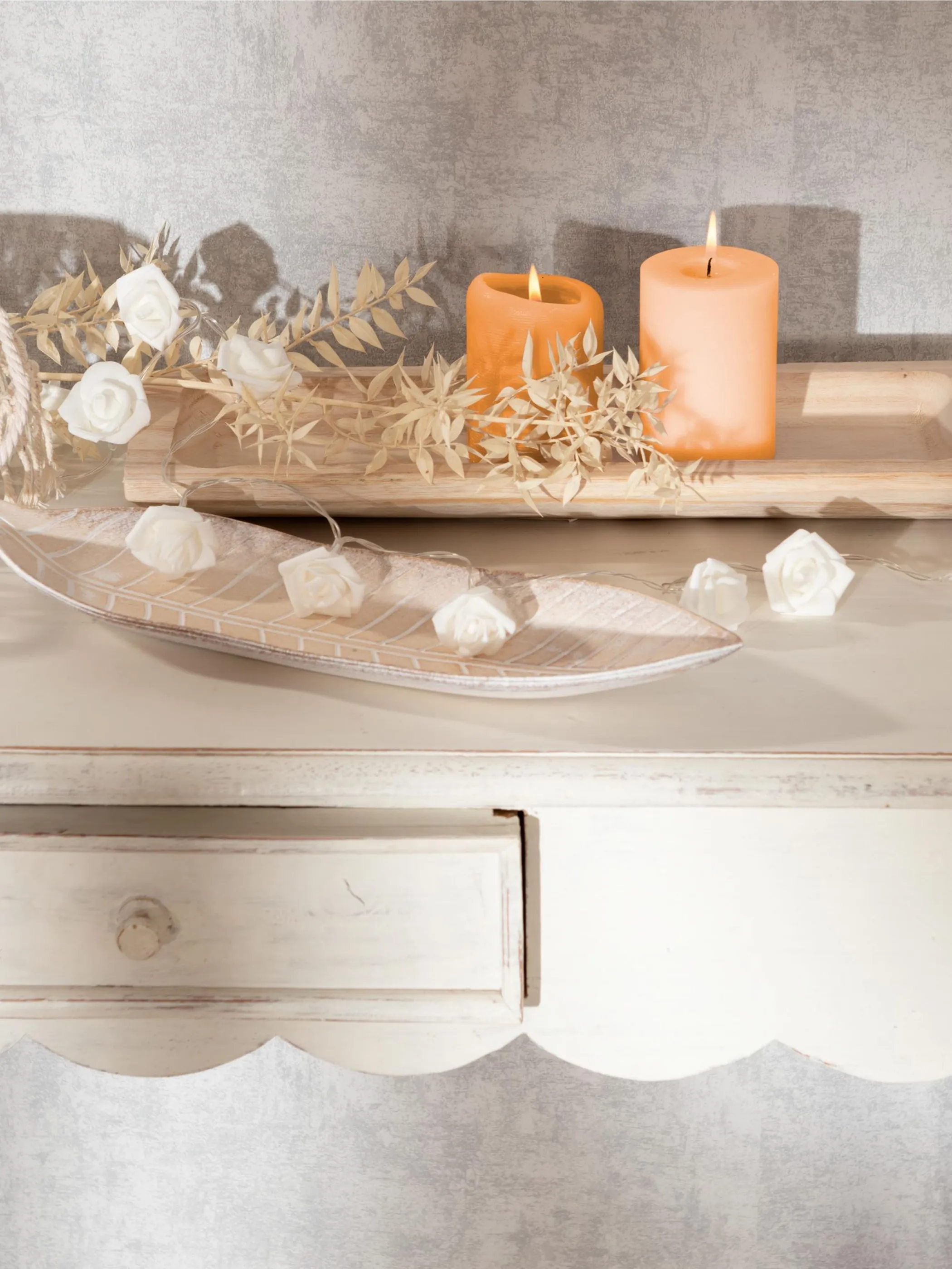 Deko Artikel LED Lichterkette Rose ca 120cm Weiß 873592 WEIß 5
