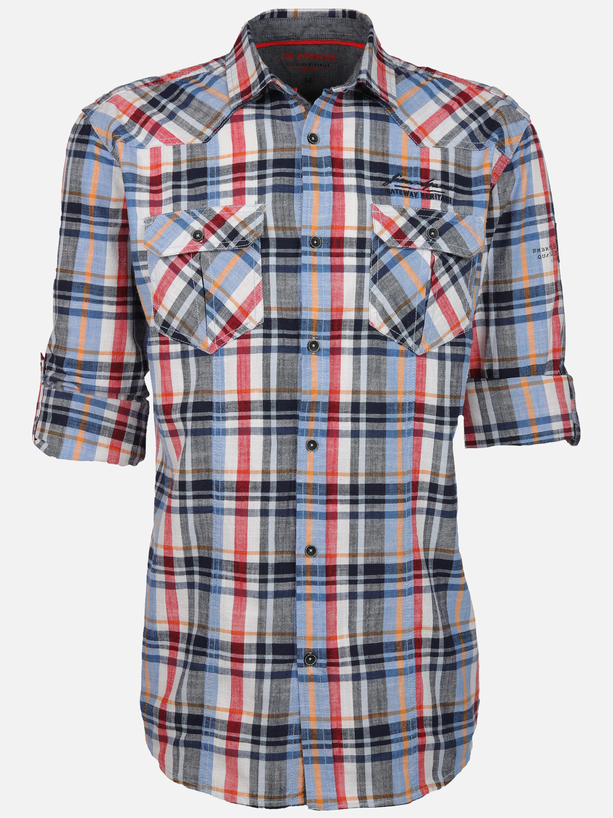 Jim Spencer He. Freizeithemd 1/1 slub Krempelarm Blau 904341 BLUE CHECK 1 Jim Spencer He. Freizeithemd 1/1 slub Krempelarm Blau 904341 BLUE CHECK 1