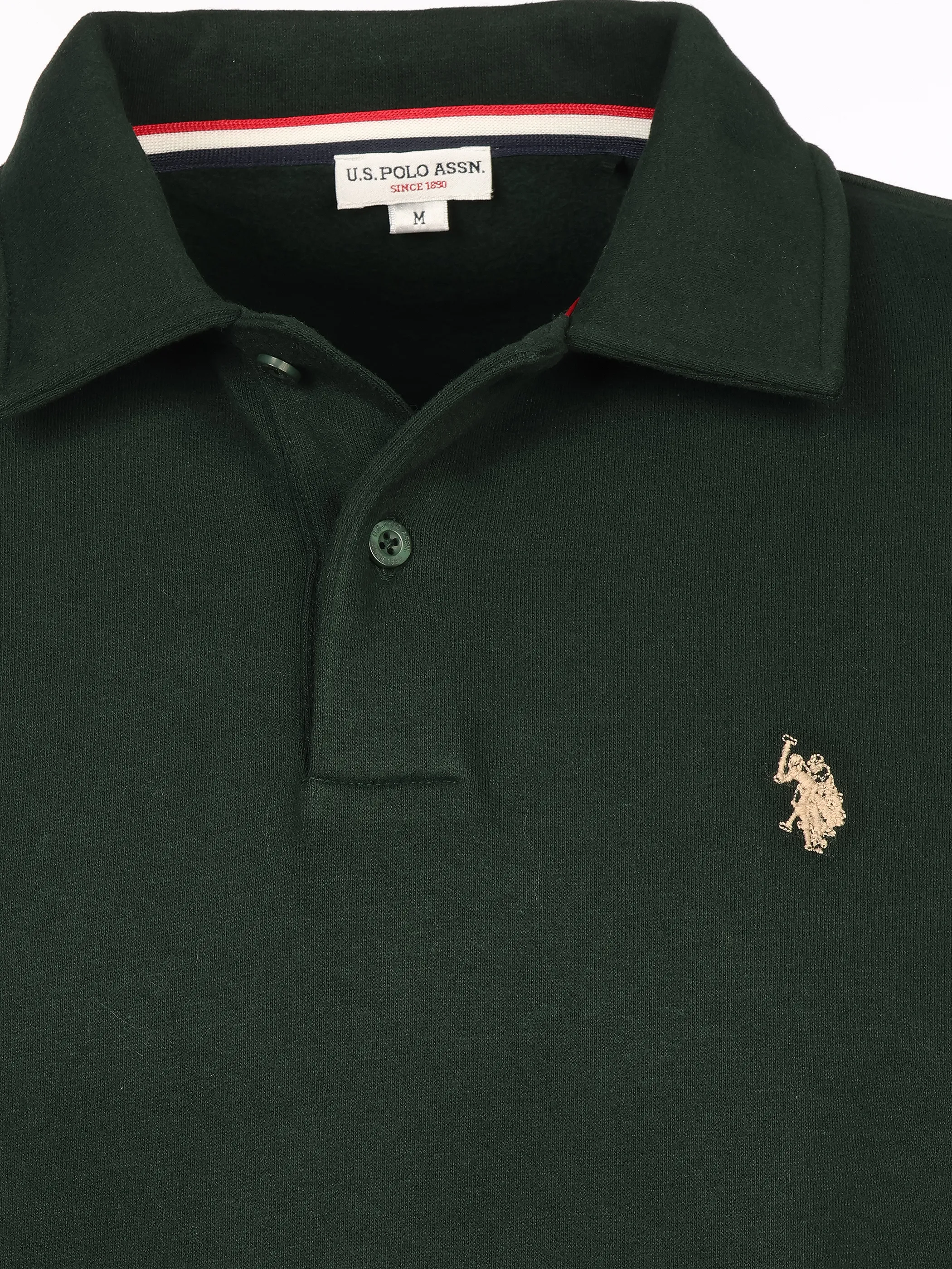 U.S. Polo Assn. He. Sweat Polo 1/1 Arm US17018 Grün 933834 346 3