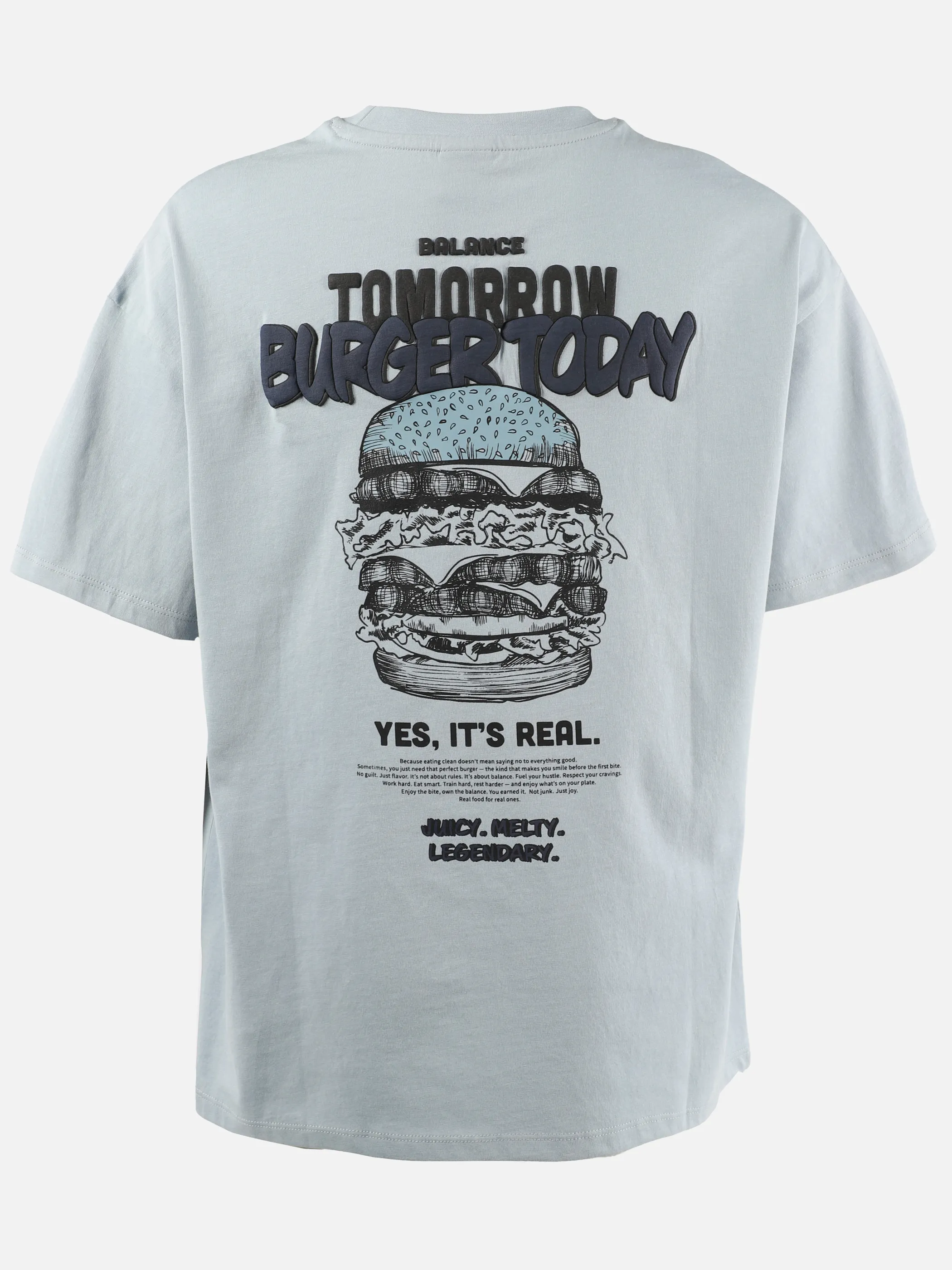 One Way TB T-Shirt mit Burger Backprint in Blau Blau 921877 BLAU 2