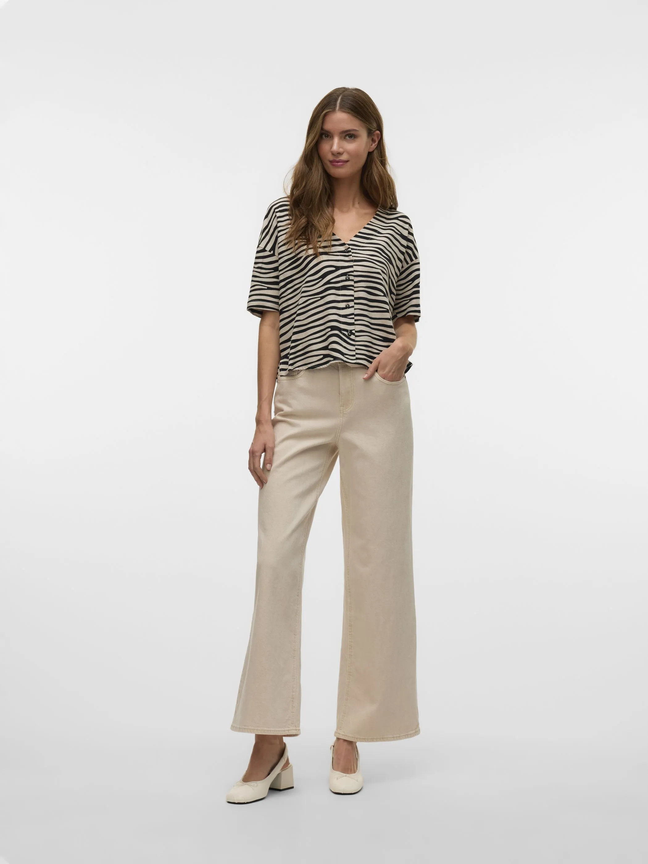 Vero Moda 10279696 VMJESMILO 2/4 SHIRT W Schwarz 875221 177868006 4