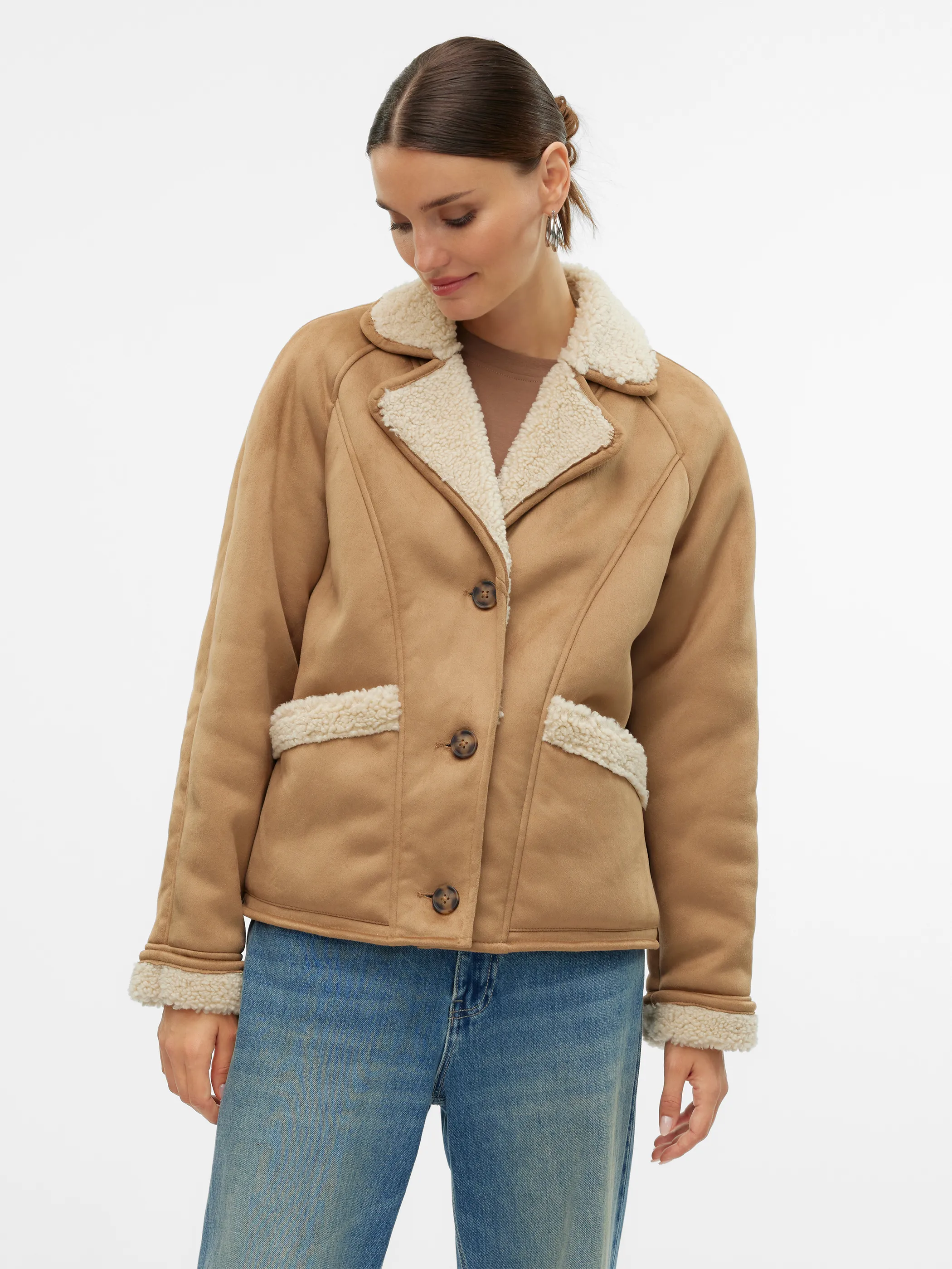 Vero Moda 10313914 VMELLA SHERLING JACKET Braun 898677 202611001 4 Vero Moda 10313914 VMELLA SHERLING JACKET Braun 898677 202611001 4