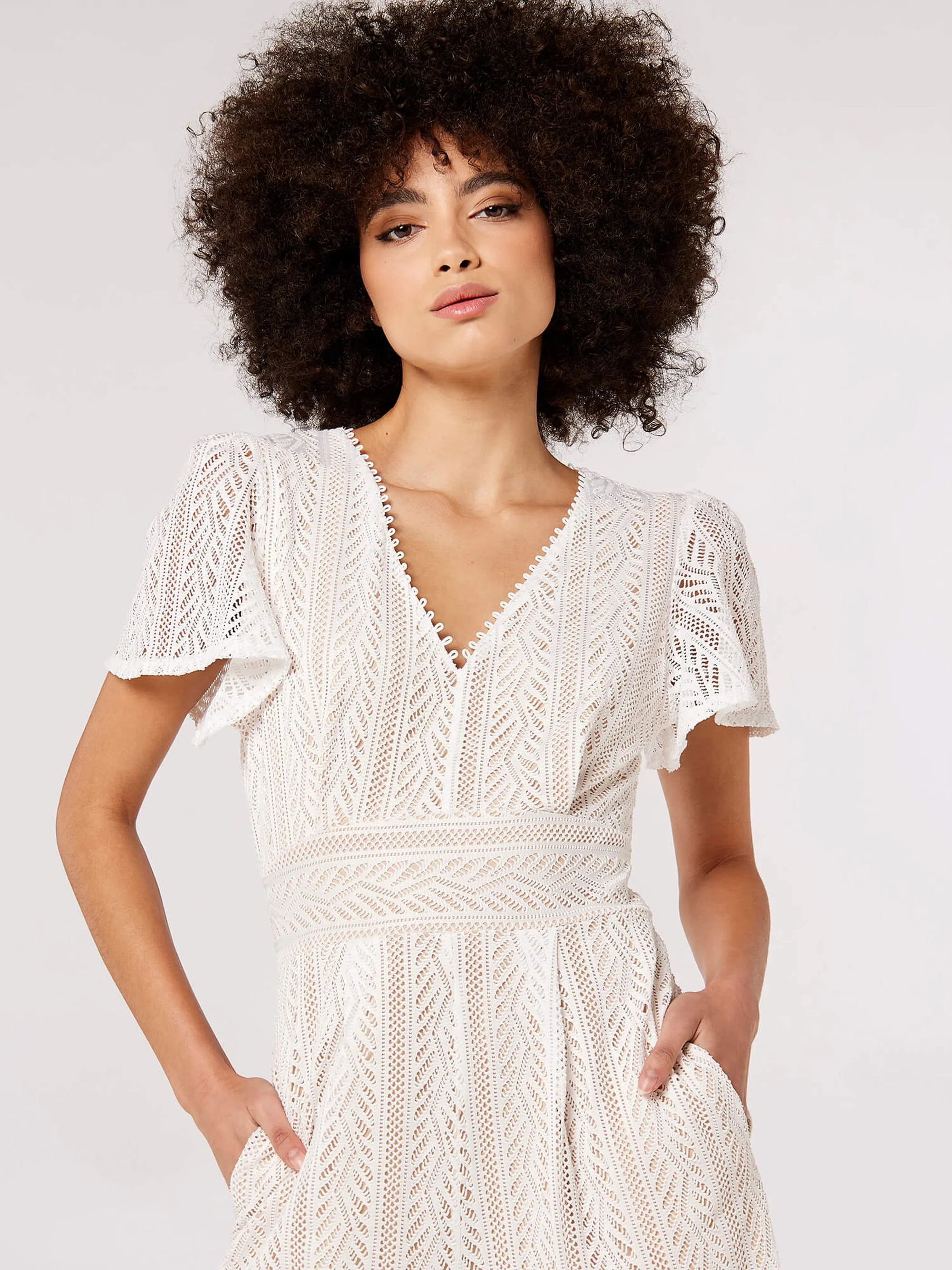 Apricot 740679 Apricot Lace V/Nk Short Weiß 915738 WHT 3