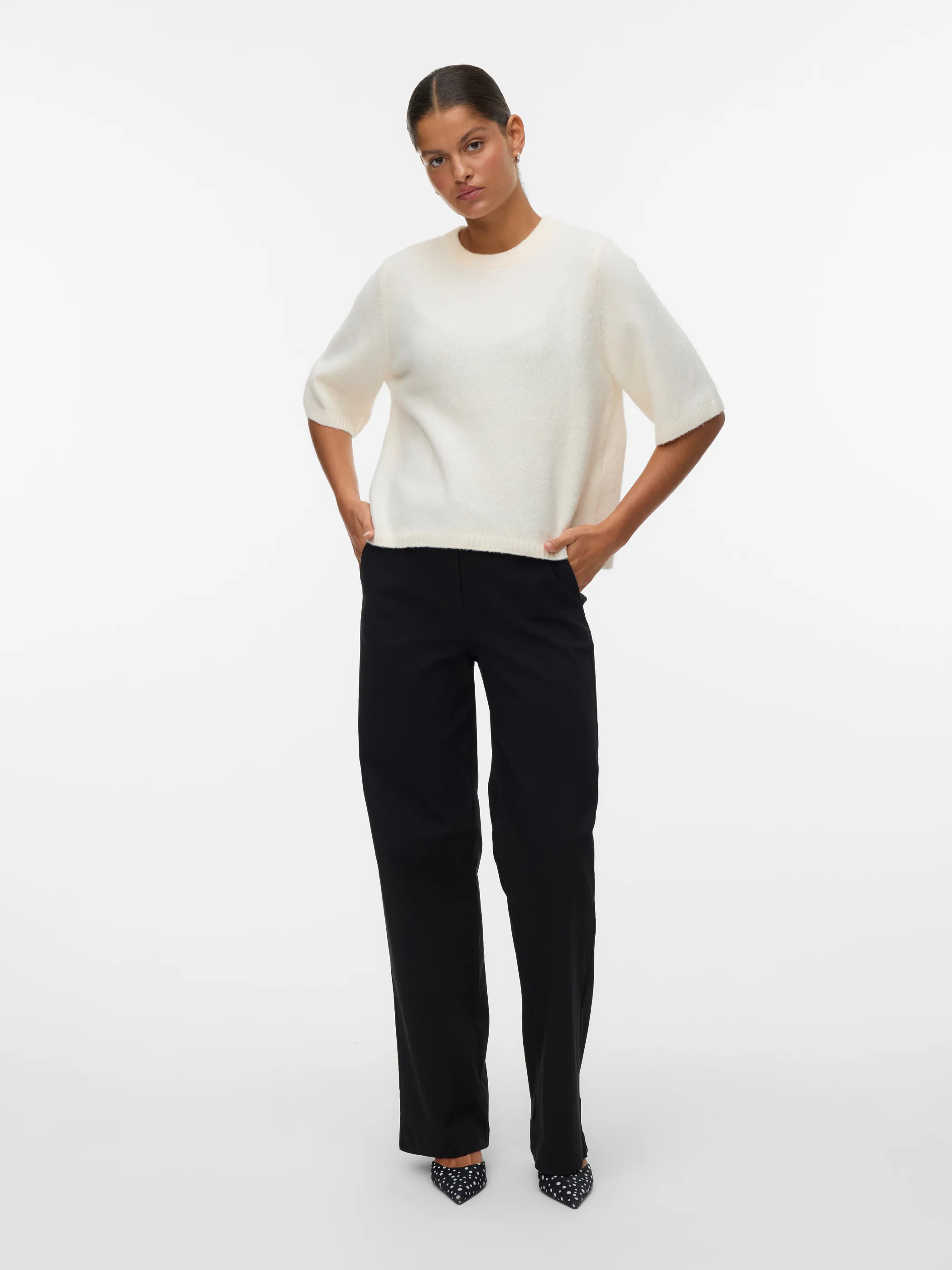 Vero Moda 10325934 VMBOOM 2/4 O-NK OVERS Weiß 913150 222913001 1