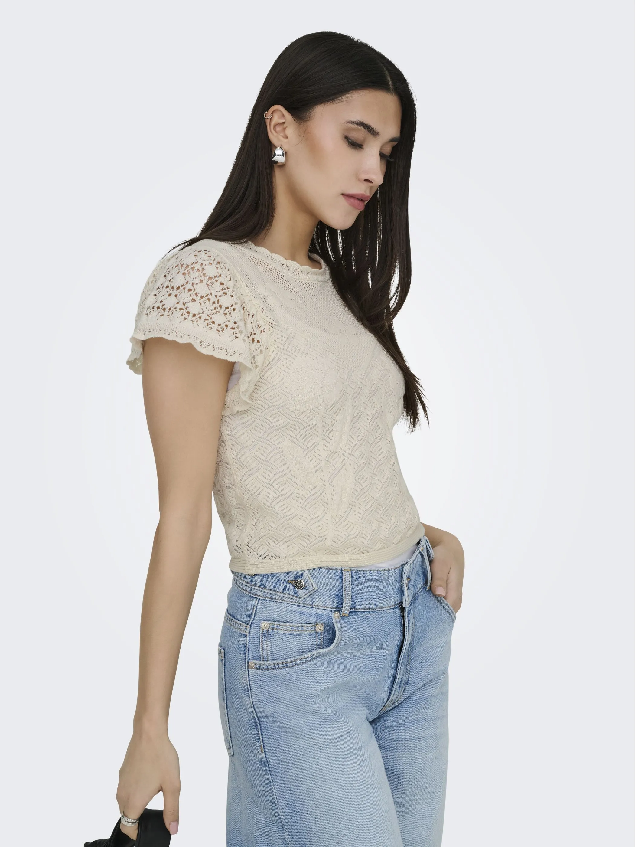 Only 15340904 ONLESTRALLA S/S SHORT Weiß 922342 234755 3