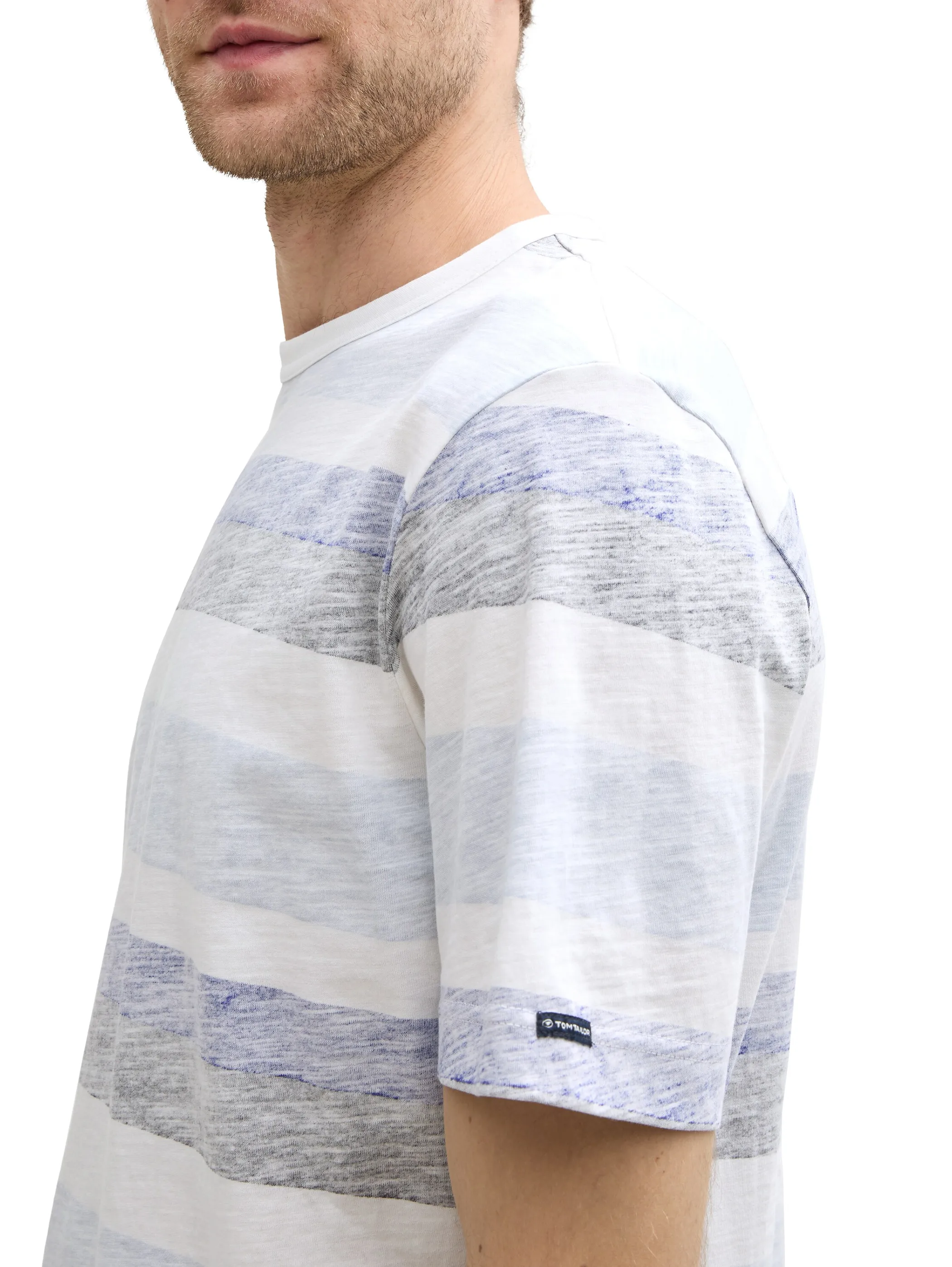 Tom Tailor 1046722 inside printed stripe t-shirt Orange 910666 38130 3