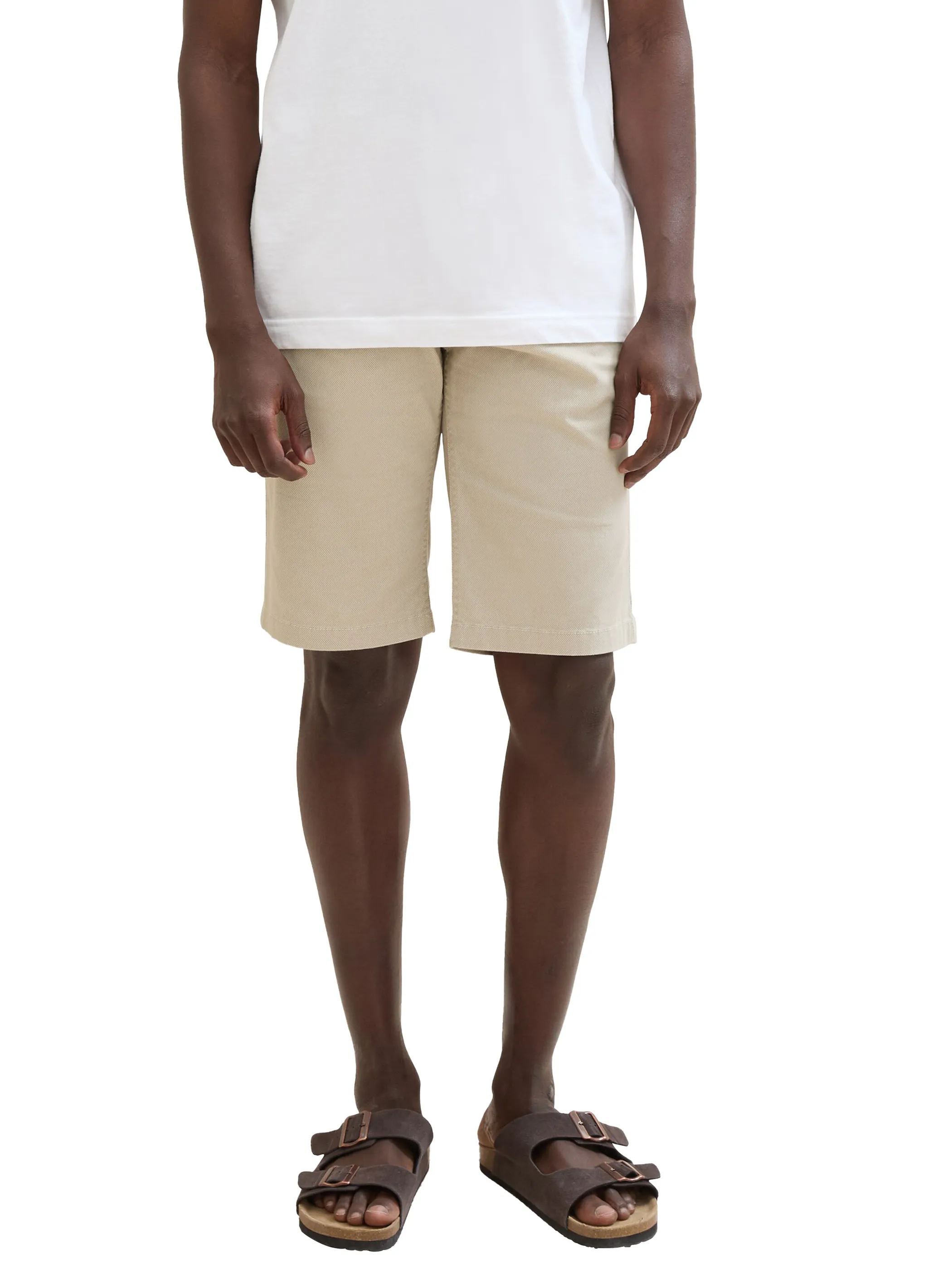 Tom Tailor 1040223 NOS slim printed chino shorts Beige 890942 34671 3