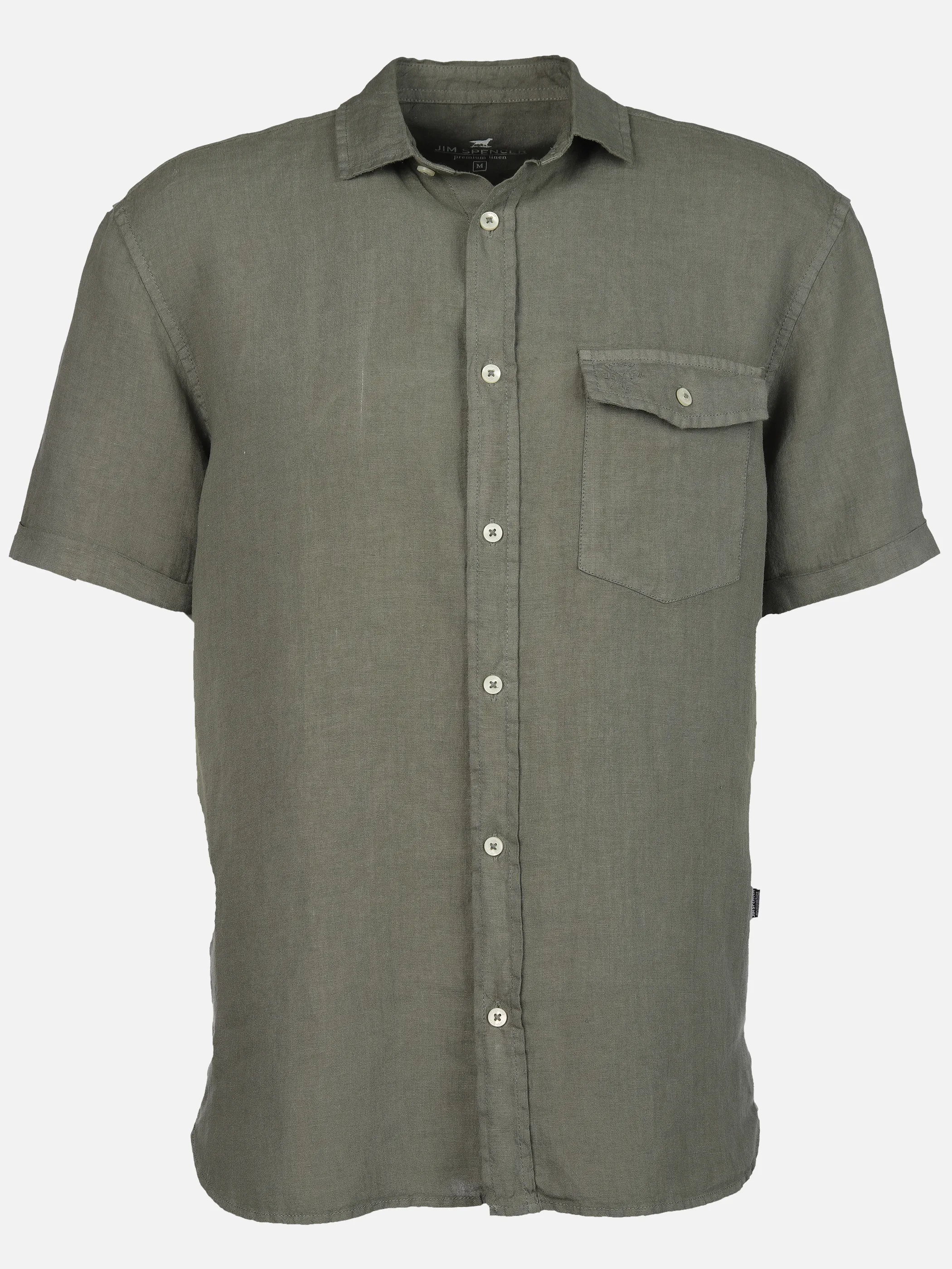Jim Spencer He. Leinenhemd 1/2 Arm BT Oliv 908754 OLIVE 1