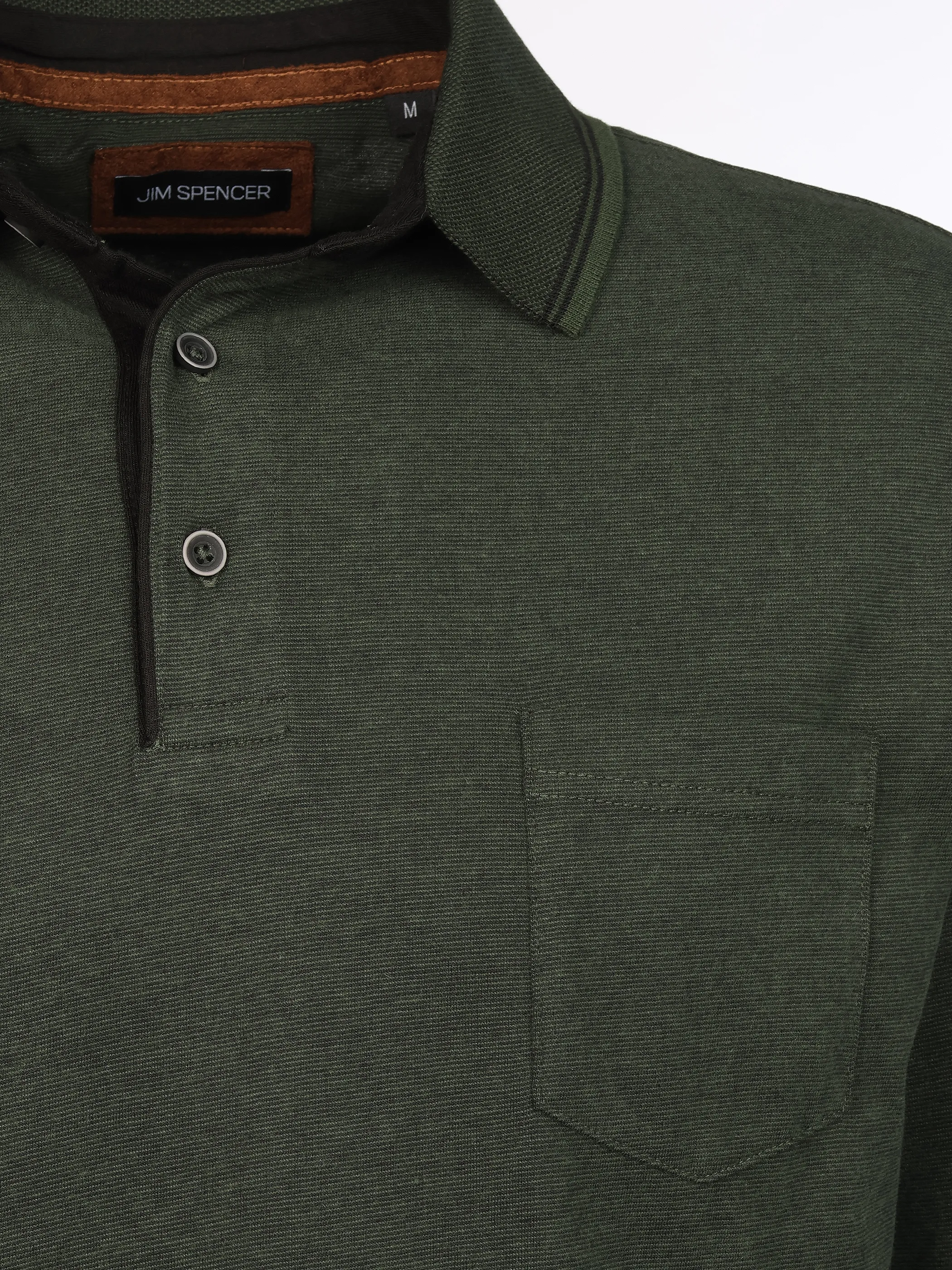 Jim Spencer He. Poloshirt 1/1 Arm grindle Grün 898406 DARK GREEN 3