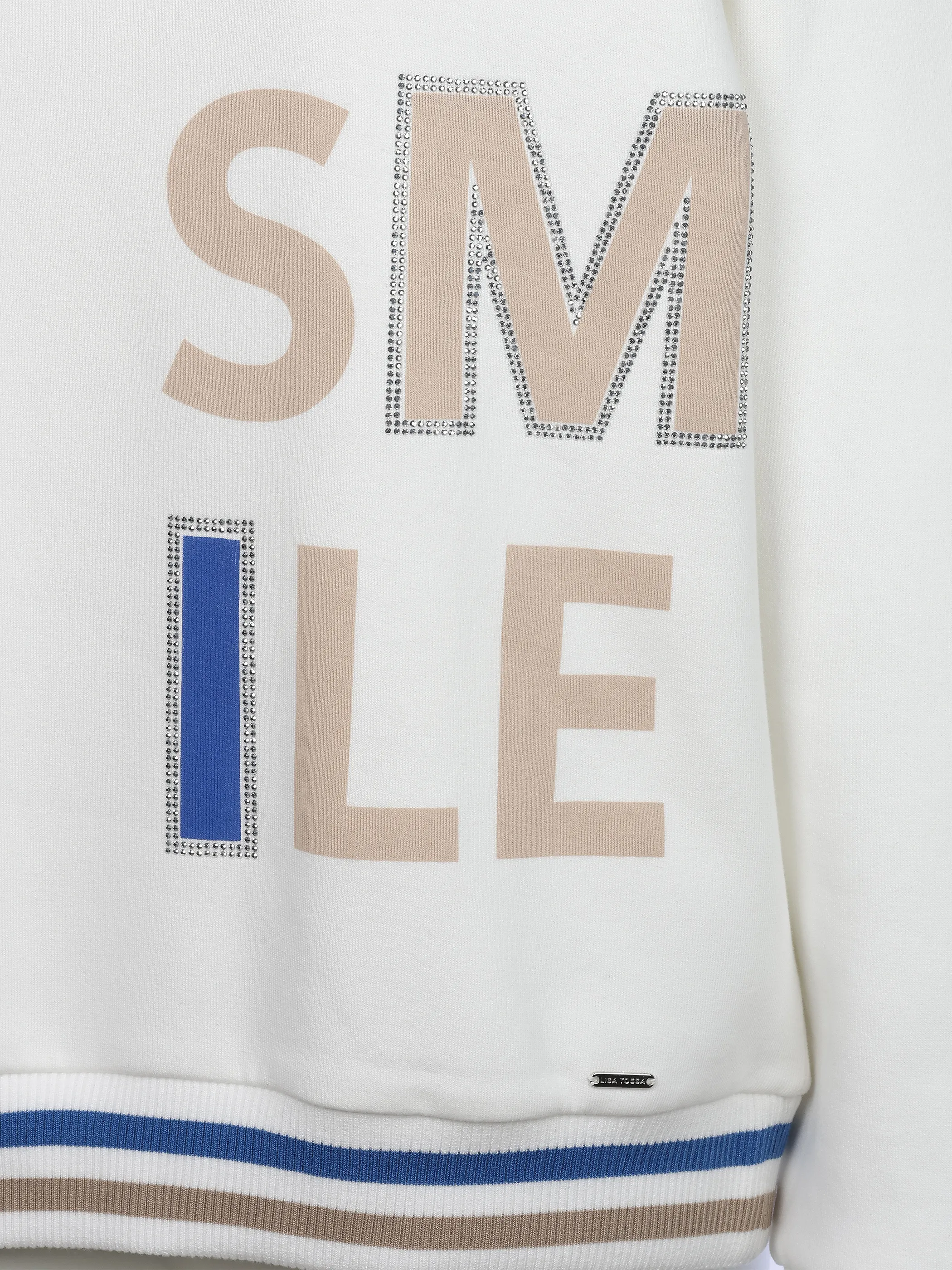 Lisa Tossa Da-Sweatshirt m. Kapuze "Smile Weiß 933524 WHITE 4