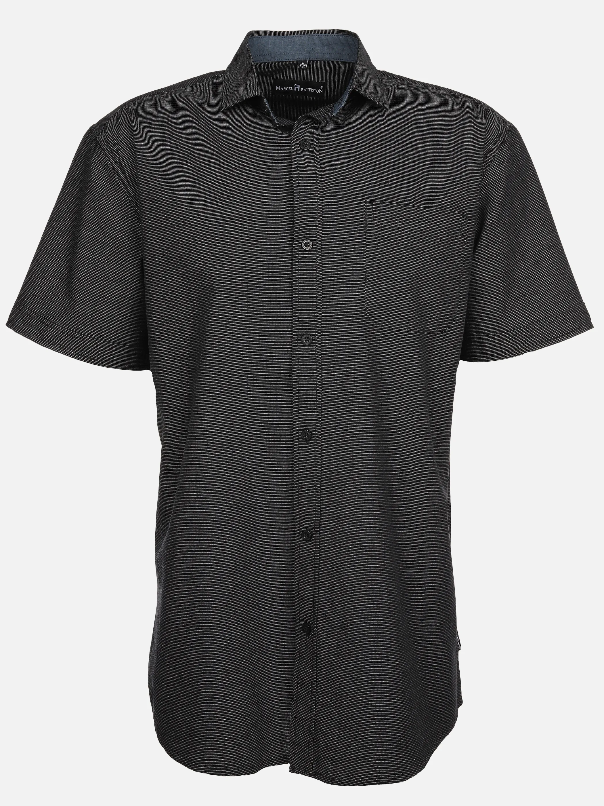 Marcel Battiston He. Freizeithemd 1/2 Arm slub Schwarz 892974 BLACK 1 Marcel Battiston He. Freizeithemd 1/2 Arm slub Schwarz 892974 BLACK 1