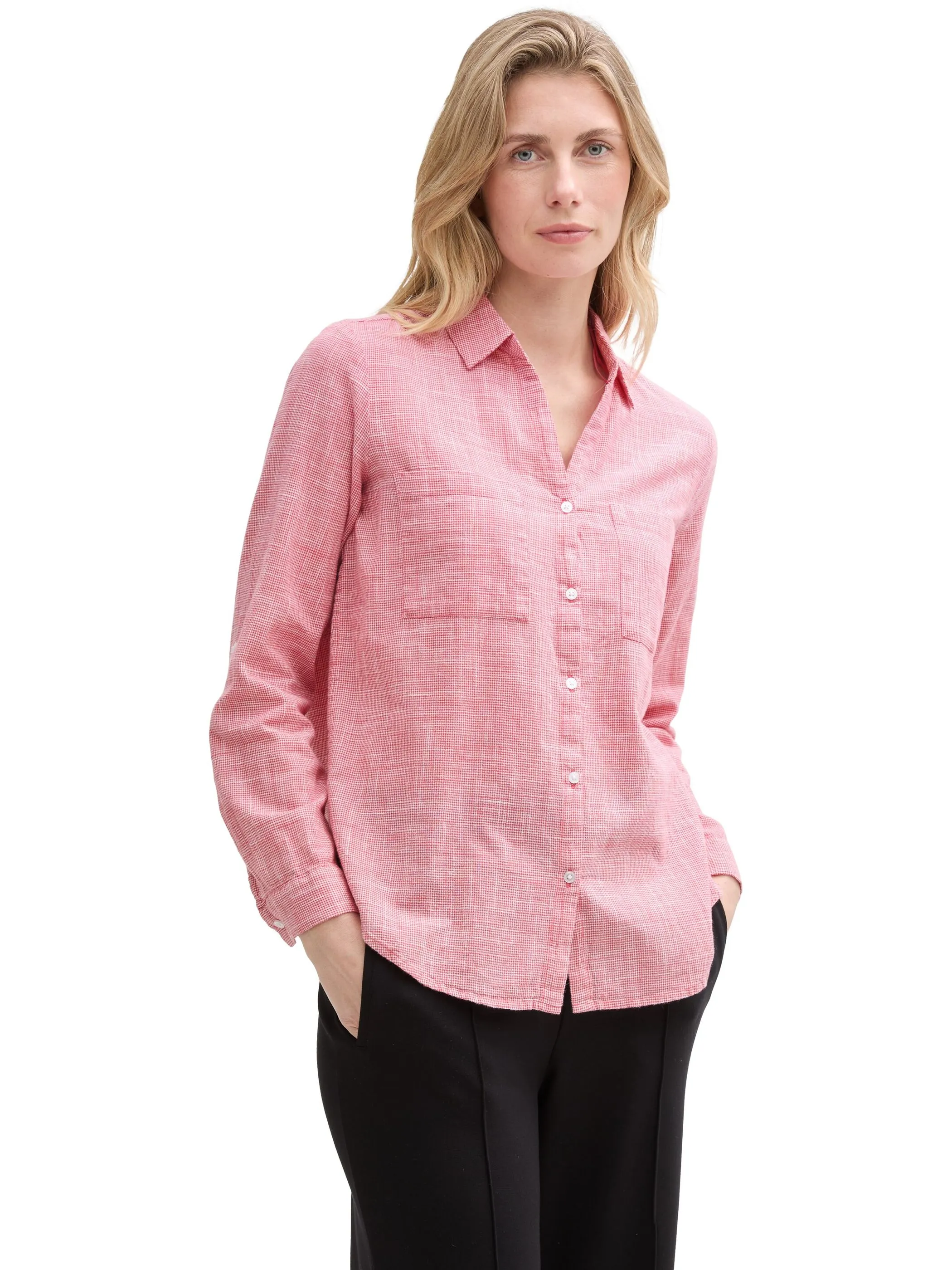 Tom Tailor 1035247 NOS blouse with slub structure Rot 890586 11016 5