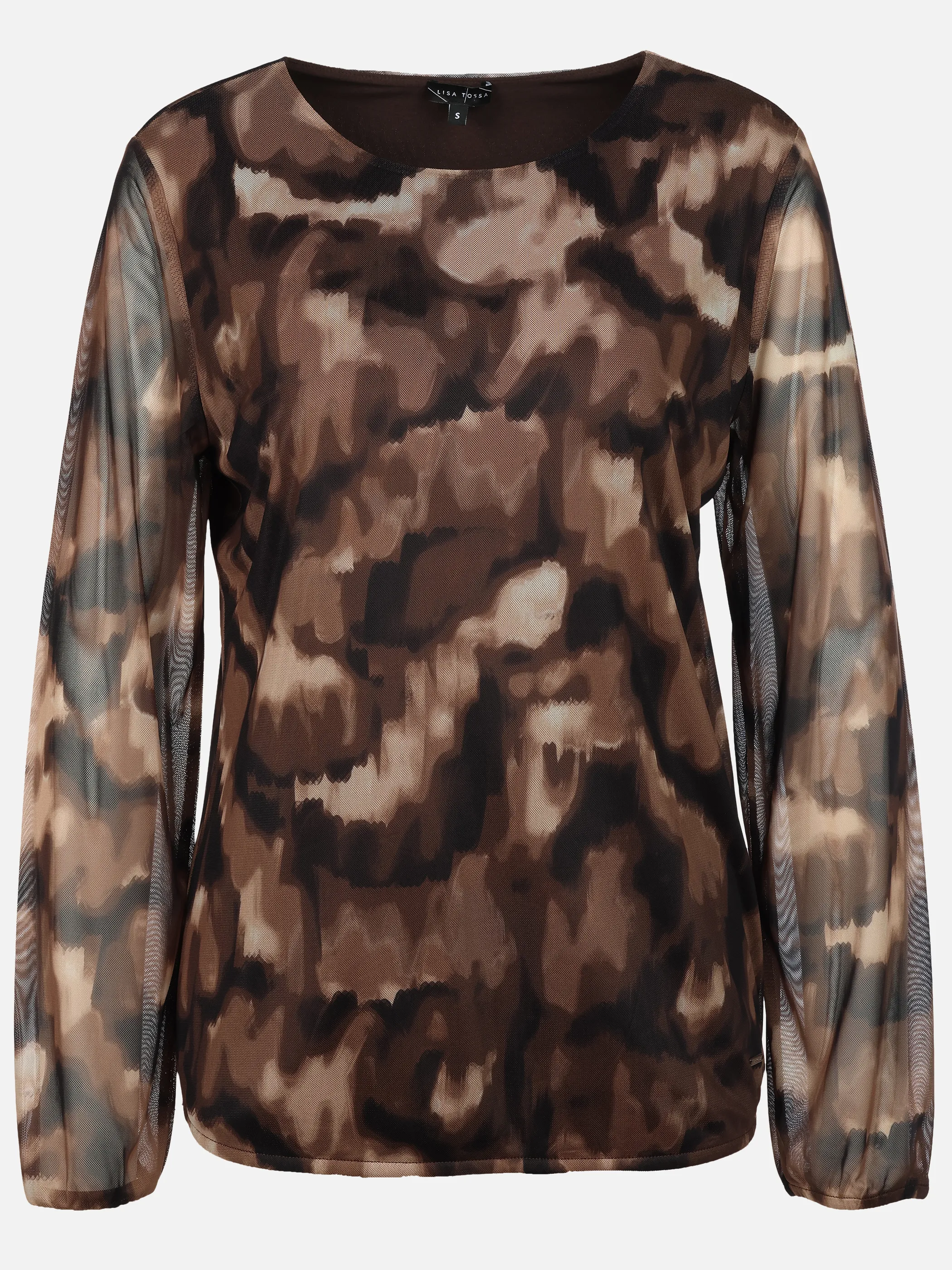 Lisa Tossa Da. Mesh-shirt m. Druck Braun 932207 BATIK 1