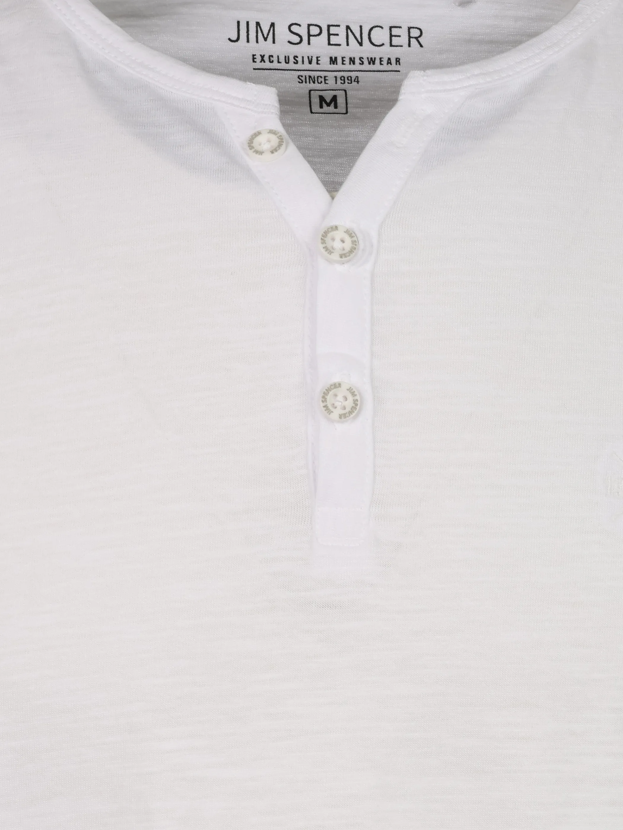Jim Spencer He. Henleyshirt 1/2 Arm basic slub Weiß 925180 WHITE 3