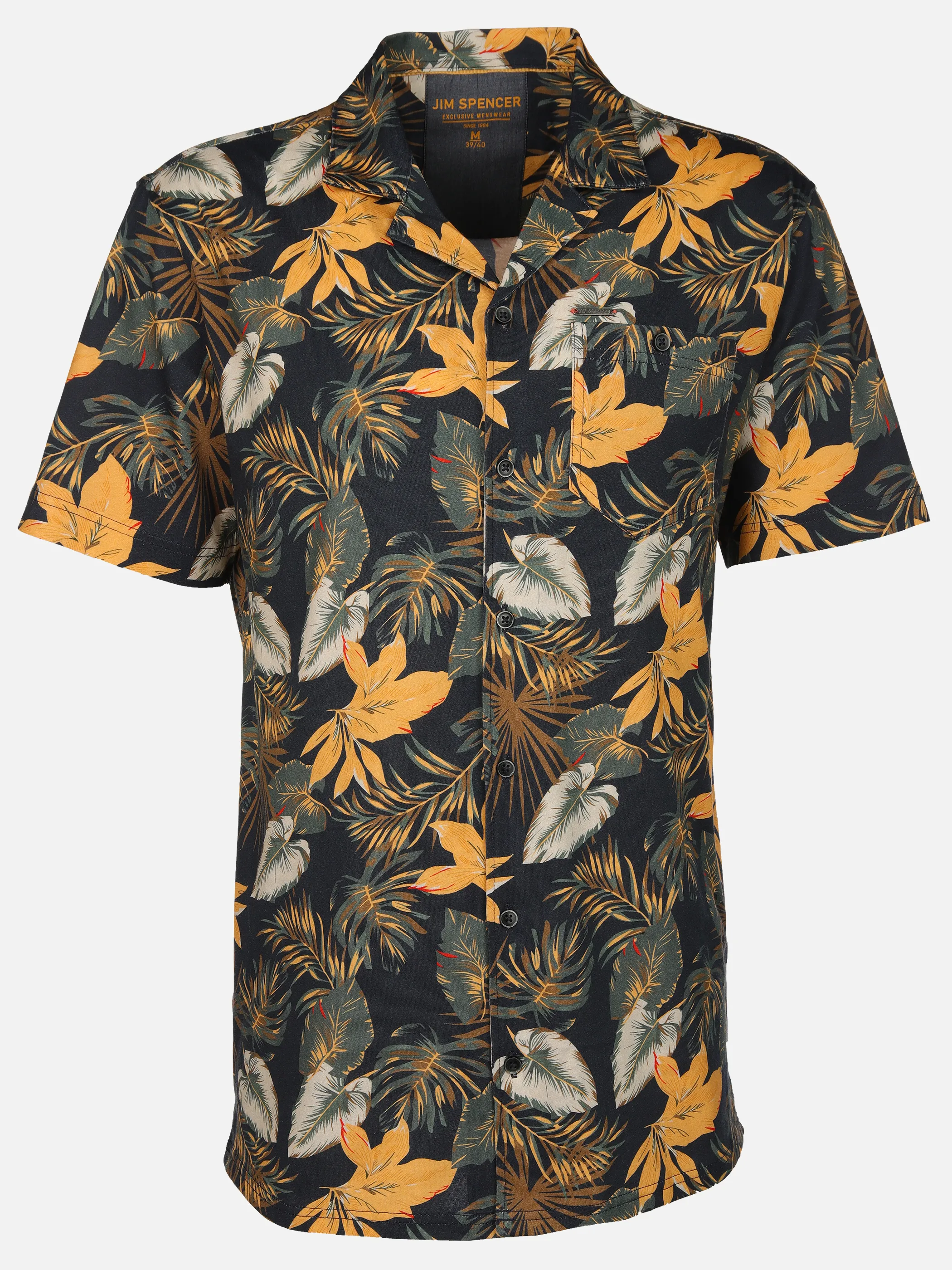 Jim Spencer He. Resorthemd 1/2 Arm allover Print Blau 908354 NAVY 1