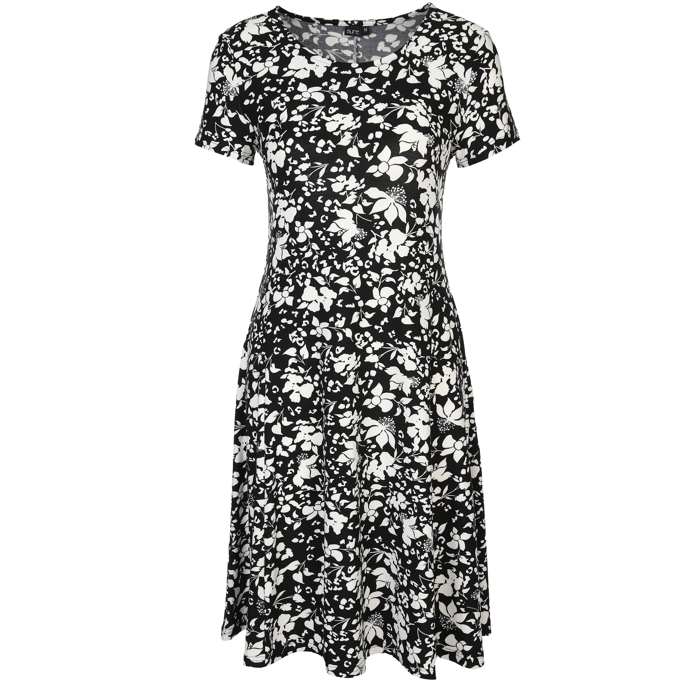 Sure Da-Shirtkleid m. Alloverprint Schwarz 876496 SCHW/OFF 1