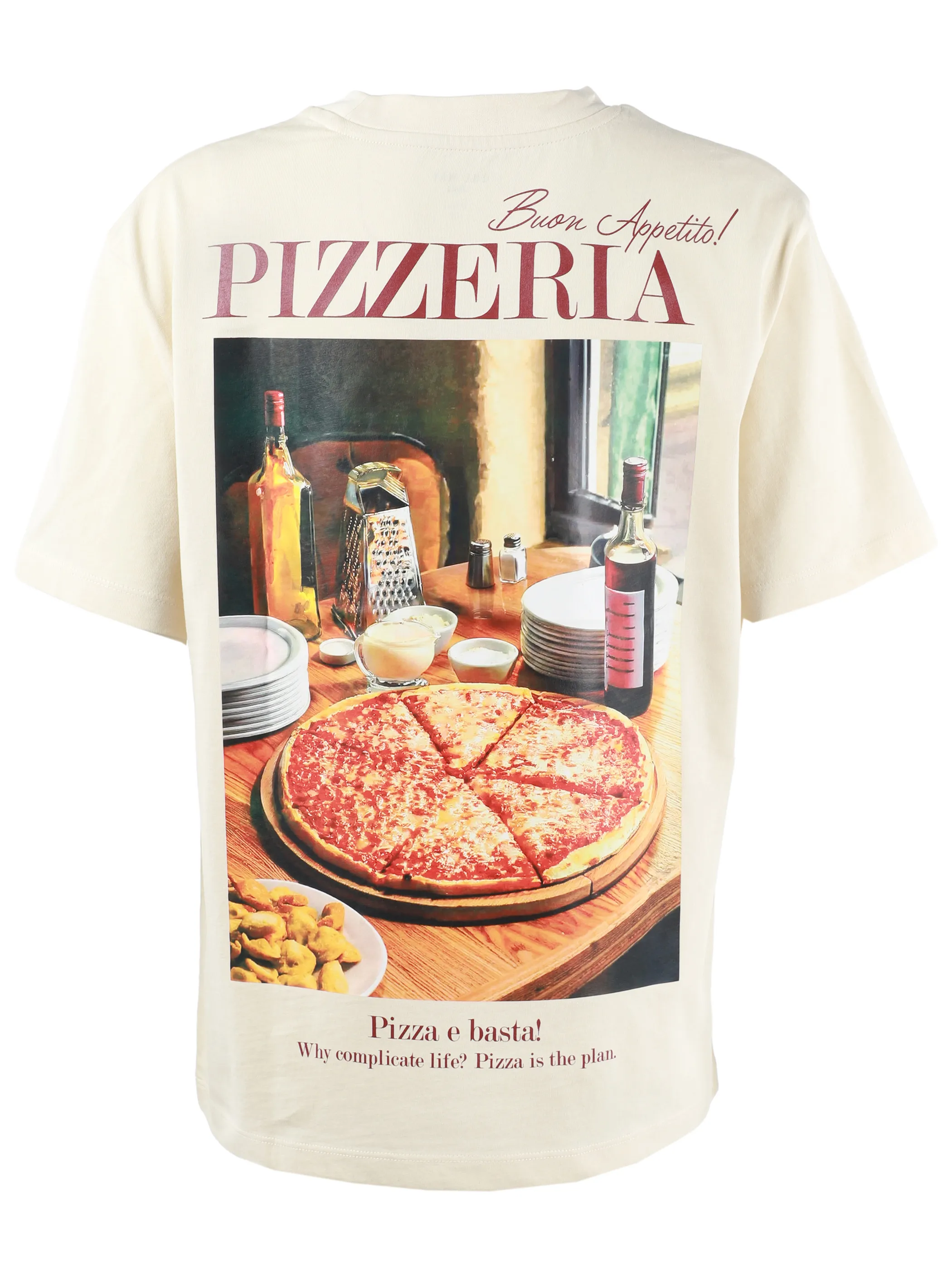 One Way TB T-Shirts mit Pizzeria Backprint beige Beige 921883 BEIGE 2