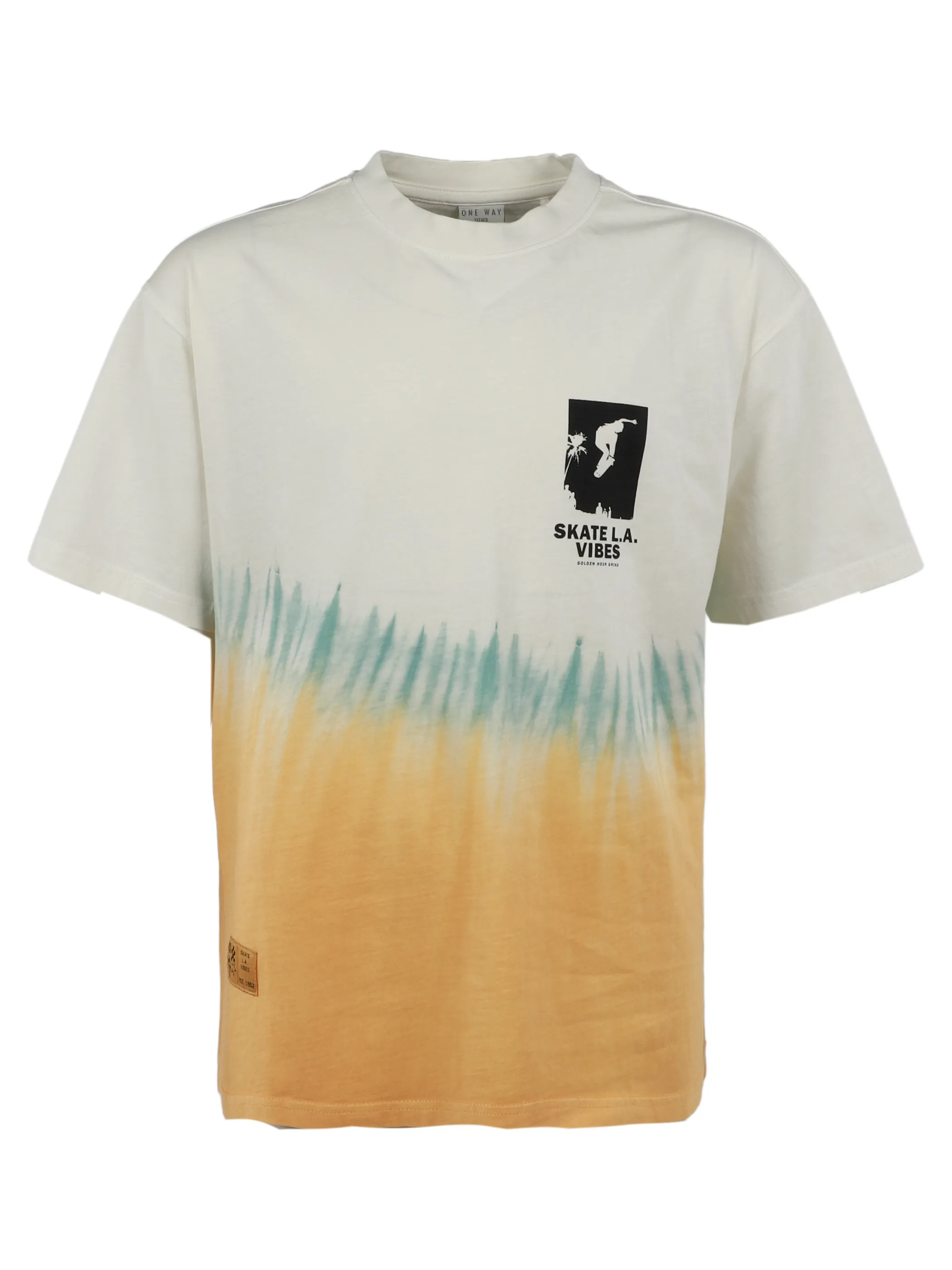 One Way TB T-Shirt mit Batic muster und kleinen FP in weiß Weiß 922265 WEIß 1