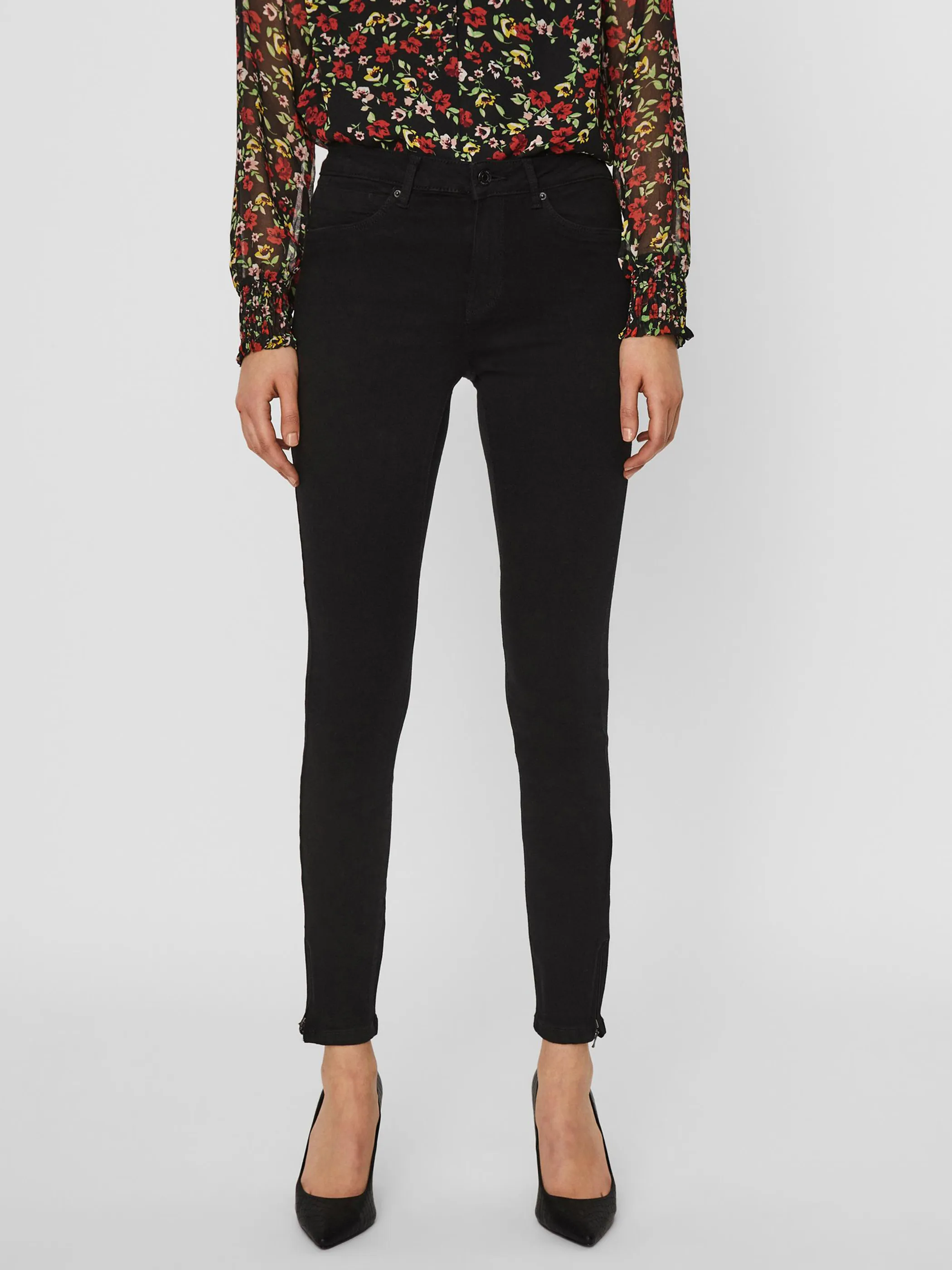 Vero Moda 10247110 VMTILDE MR S ANK ZIP Schwarz 866176 237815 3