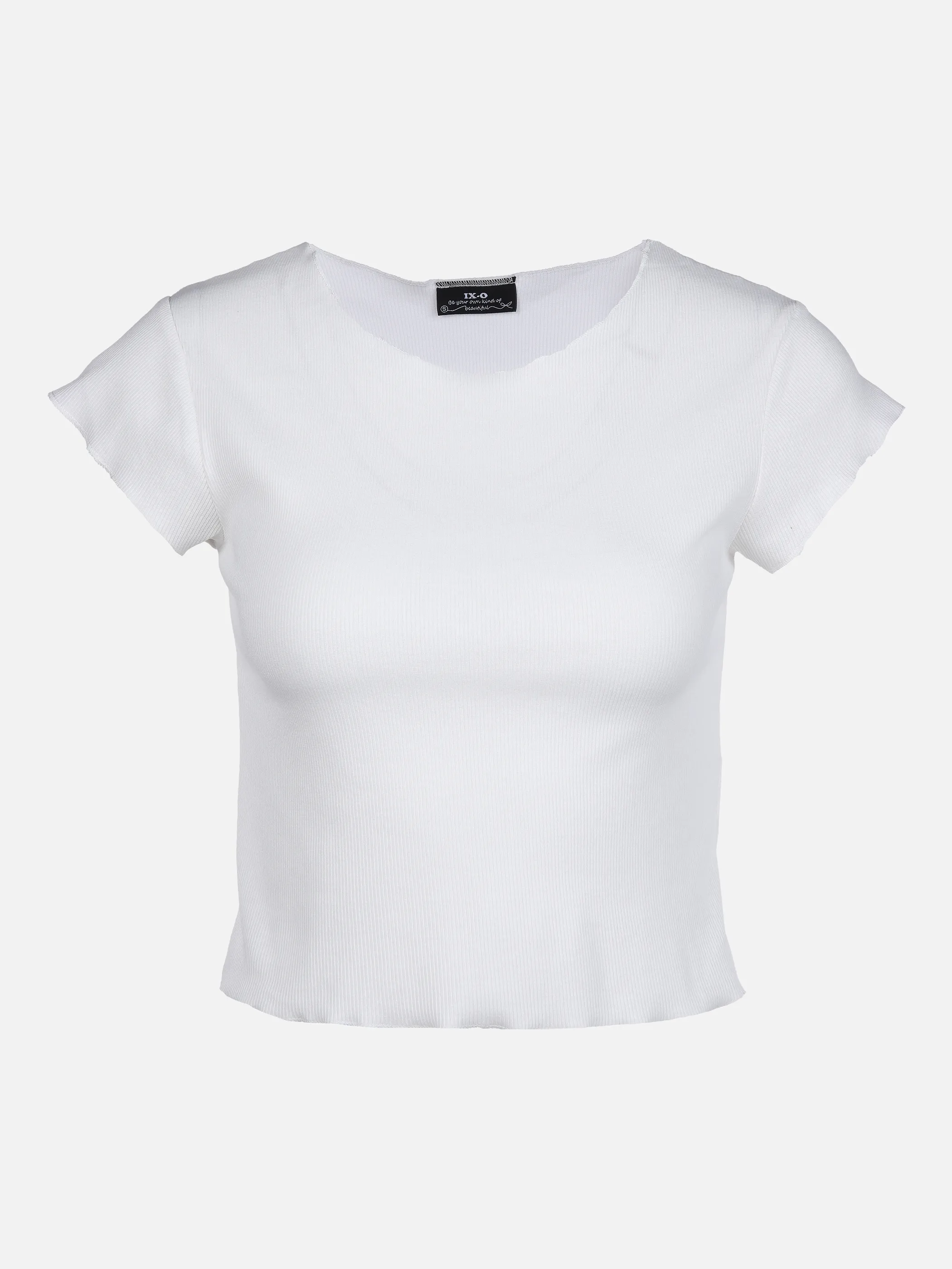 IX-O YF-Da-T-Shirt, cropped Weiß 863684 11-0602TCX 1