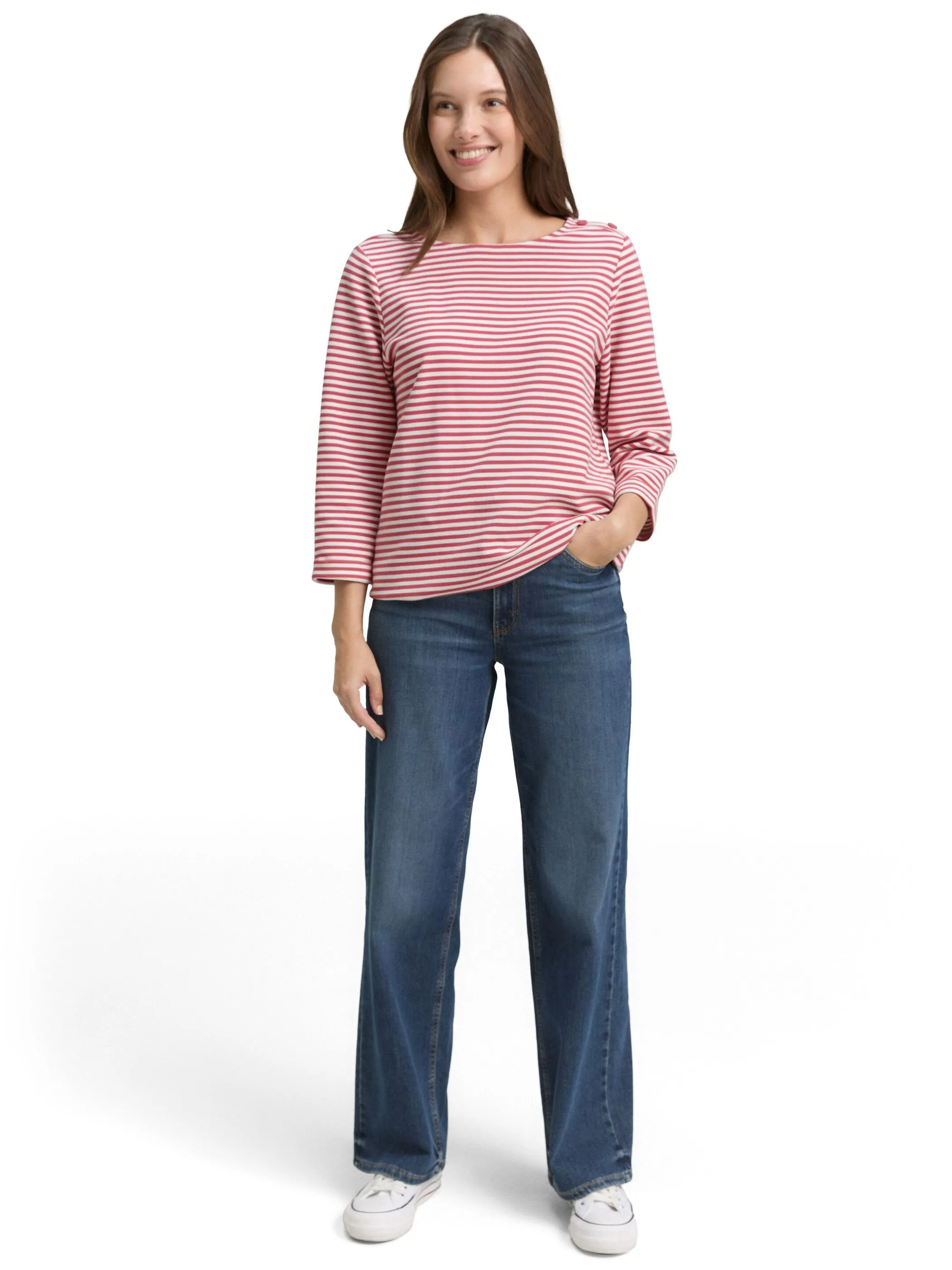 Tom Tailor 1045536 NOS T-shirt structured Pink 905959 39435 4