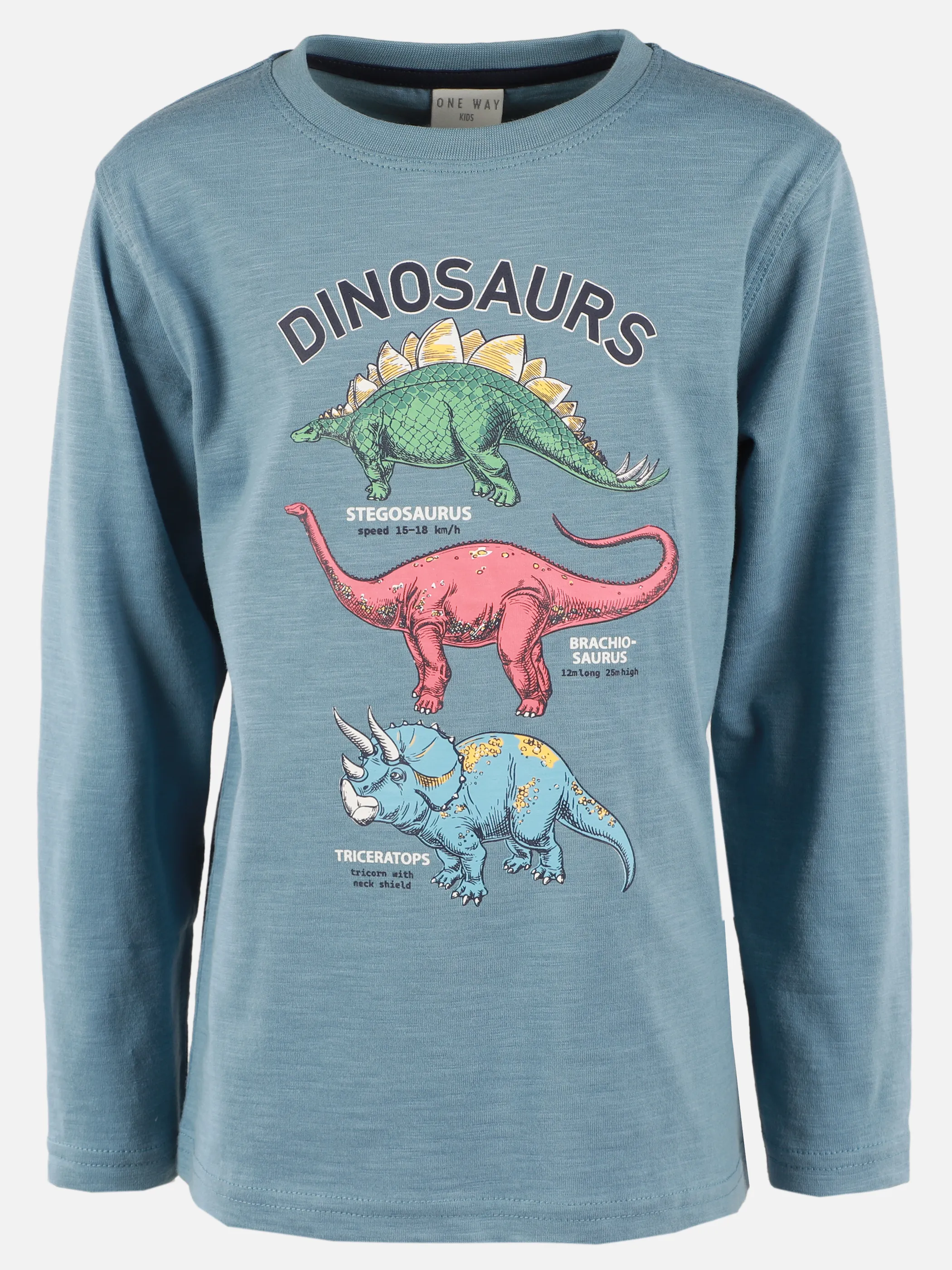 One Way KJ T-Shirt blau mit 3 Dino Front Print Blau 930053 BLUESHADOW 1