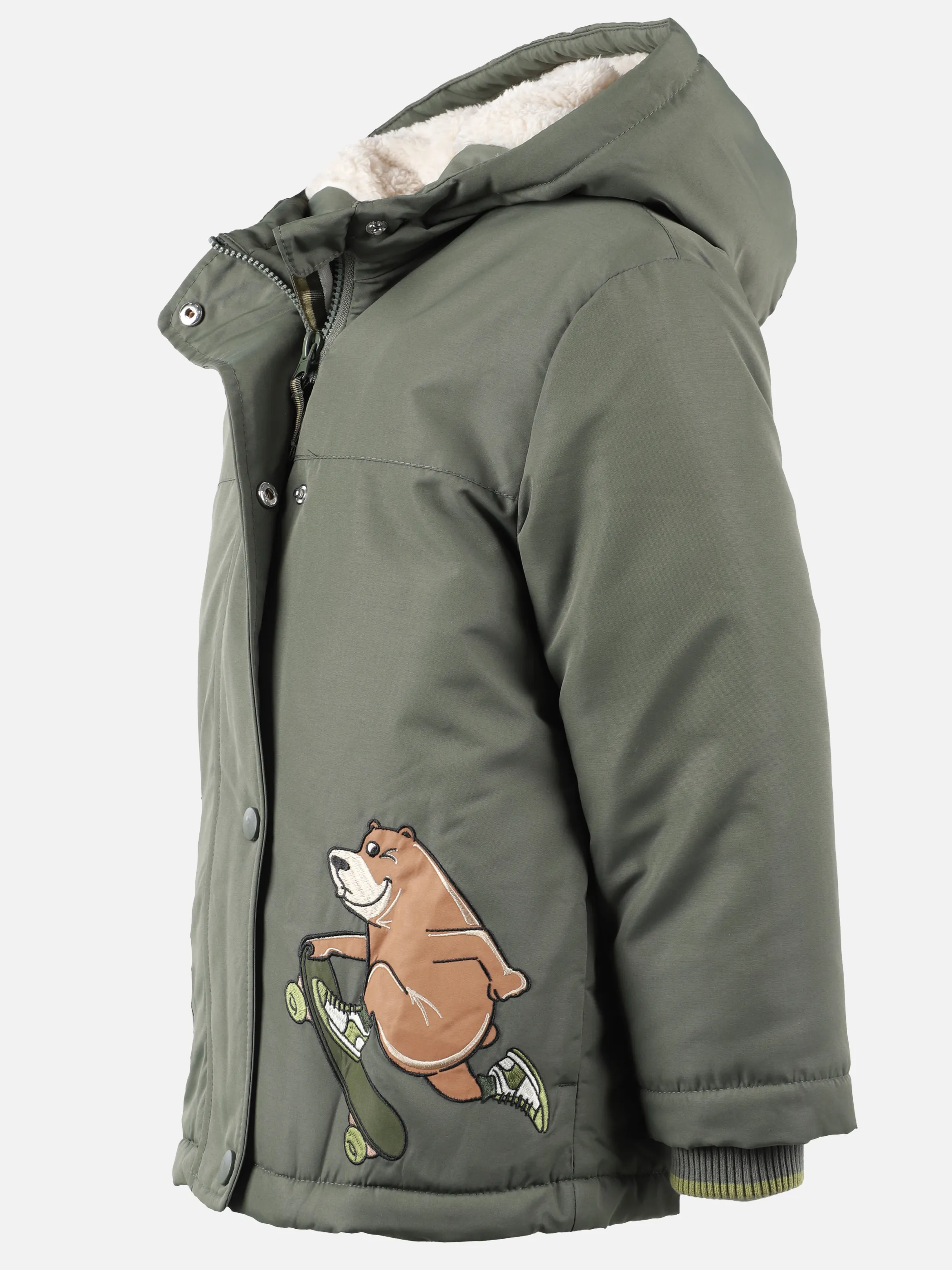 One Way KM Jacke mit Bären Print in grün Grün 913604 GREEN 3