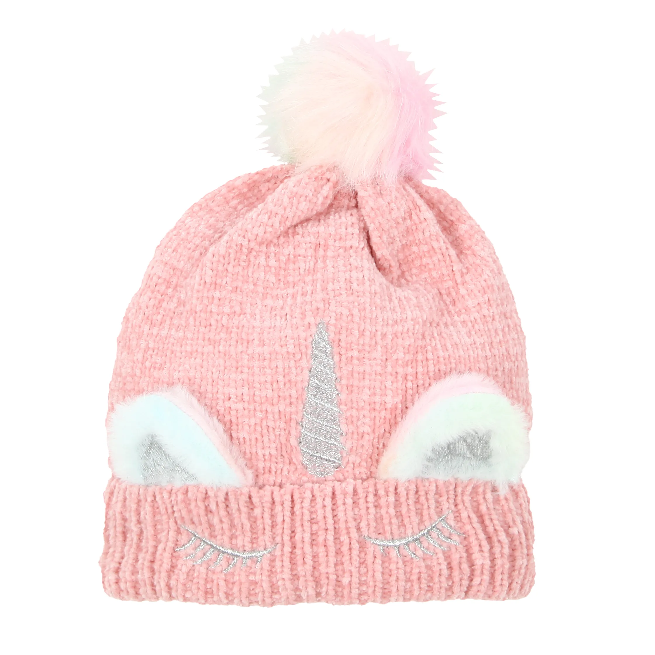 Stop + Go KM Mütze in altrosa mit Einhorn Appli. und Pompom Rosa 884875 ALTROSA 1 Stop + Go KM Mütze in altrosa mit Einhorn Appli. und Pompom Rosa 884875 ALTROSA 1