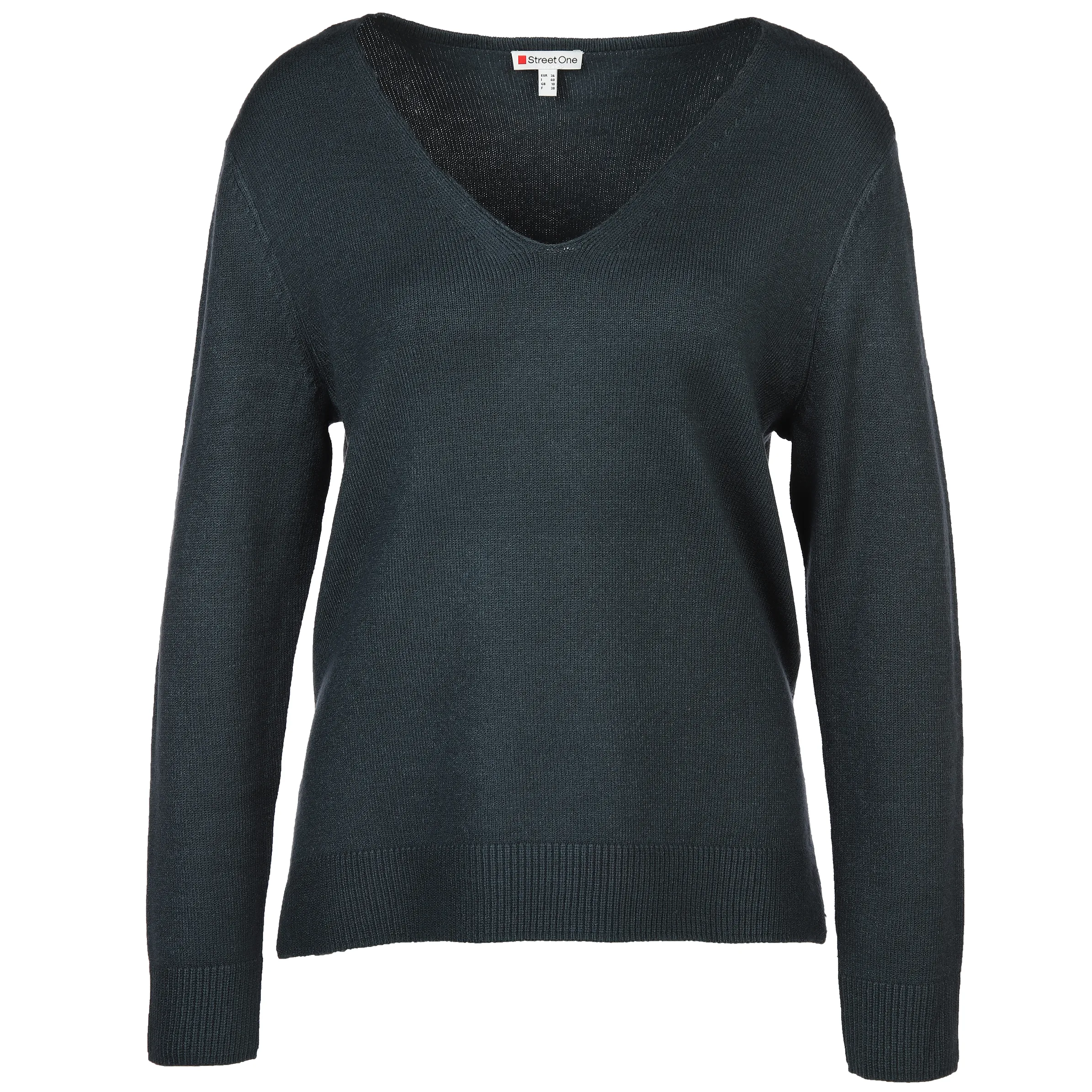 Street One A302343 LTD QR v-neck sweater rolled e Grün 883184 13825 1 Street One A302343 LTD QR v-neck sweater rolled e Grün 883184 13825 1