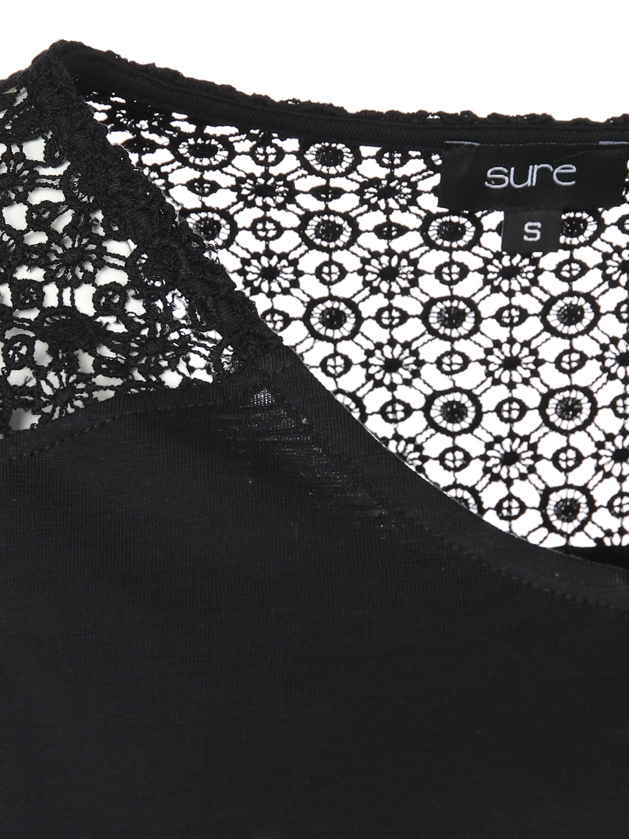 Sure Da-Tank-Top m.Spitze Schwarz 873512 SCHWARZ 3