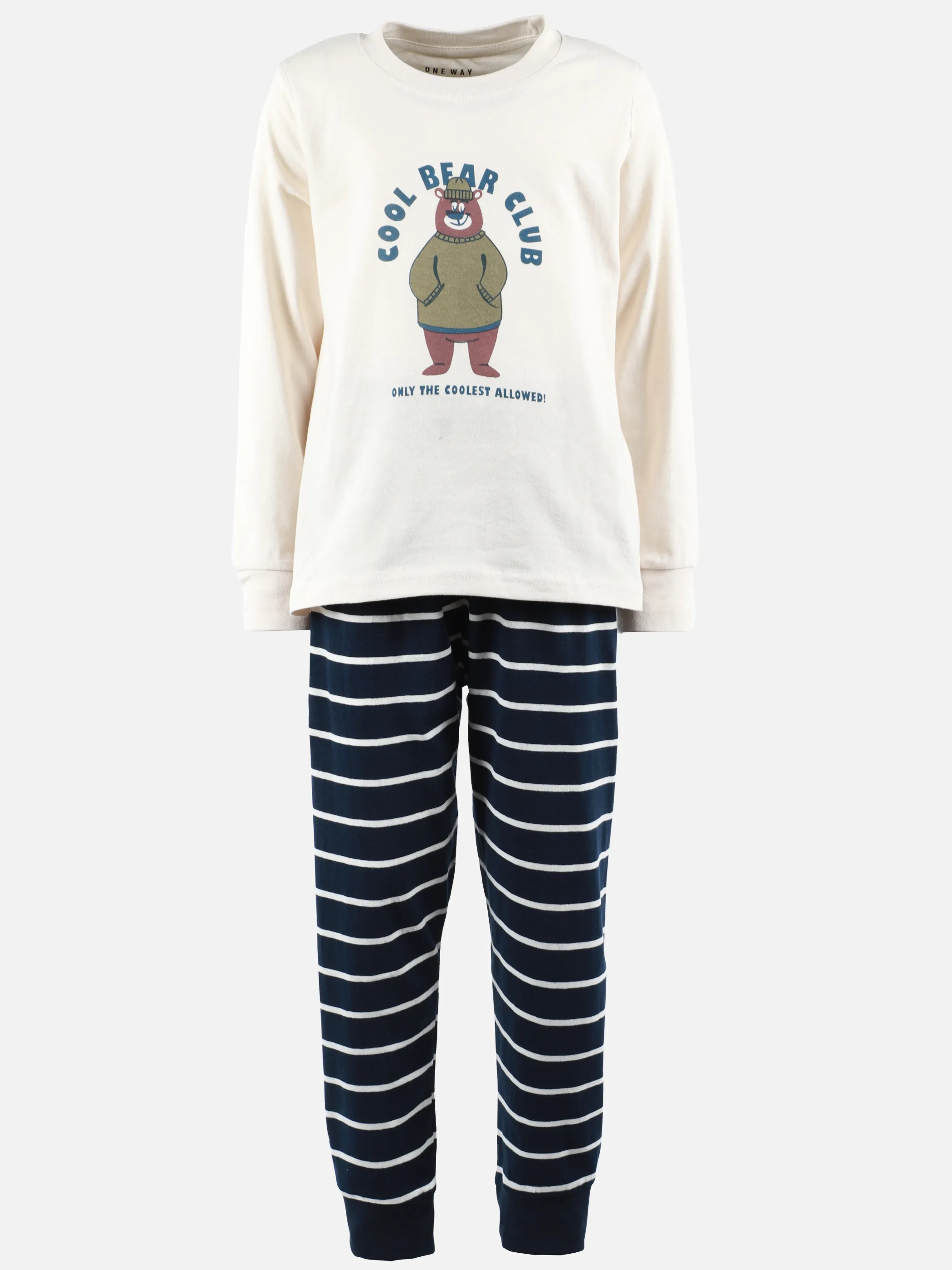 One Way KJ Schlafanzug mit Bären Druck Weiß 913580 ECRU 1 One Way KJ Schlafanzug mit Bären Druck Weiß 913580 ECRU 1