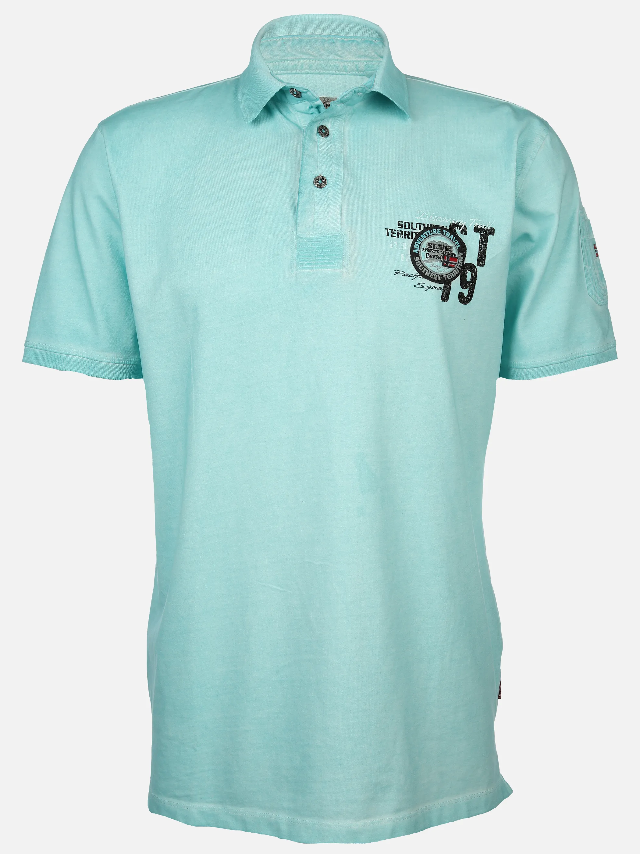 Southern Territory He. Poloshirt 1/2 Arm oilwash Blau 894392 AQUA 1 Southern Territory He. Poloshirt 1/2 Arm oilwash Blau 894392 AQUA 1