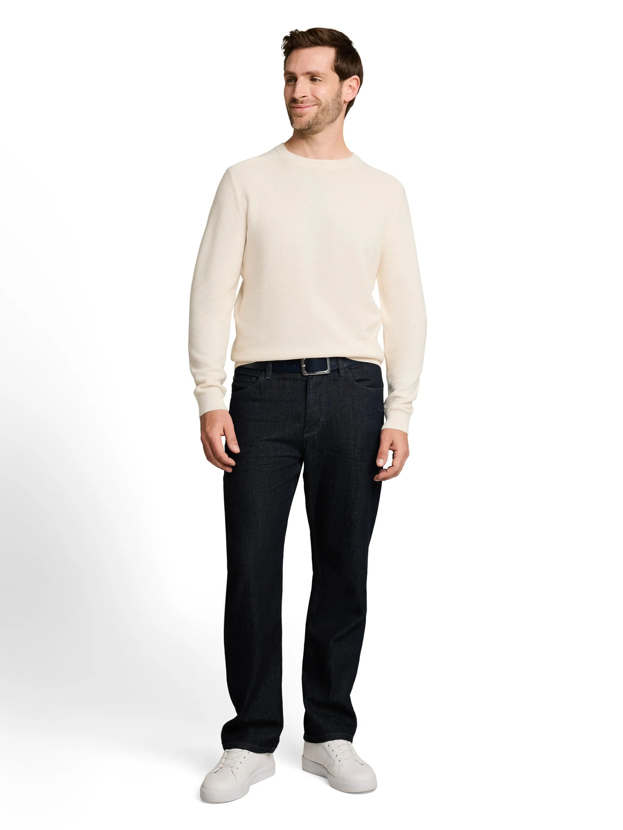 Tom Tailor 1052206 NOS structured crew neck knit Weiß 934243 10348 1