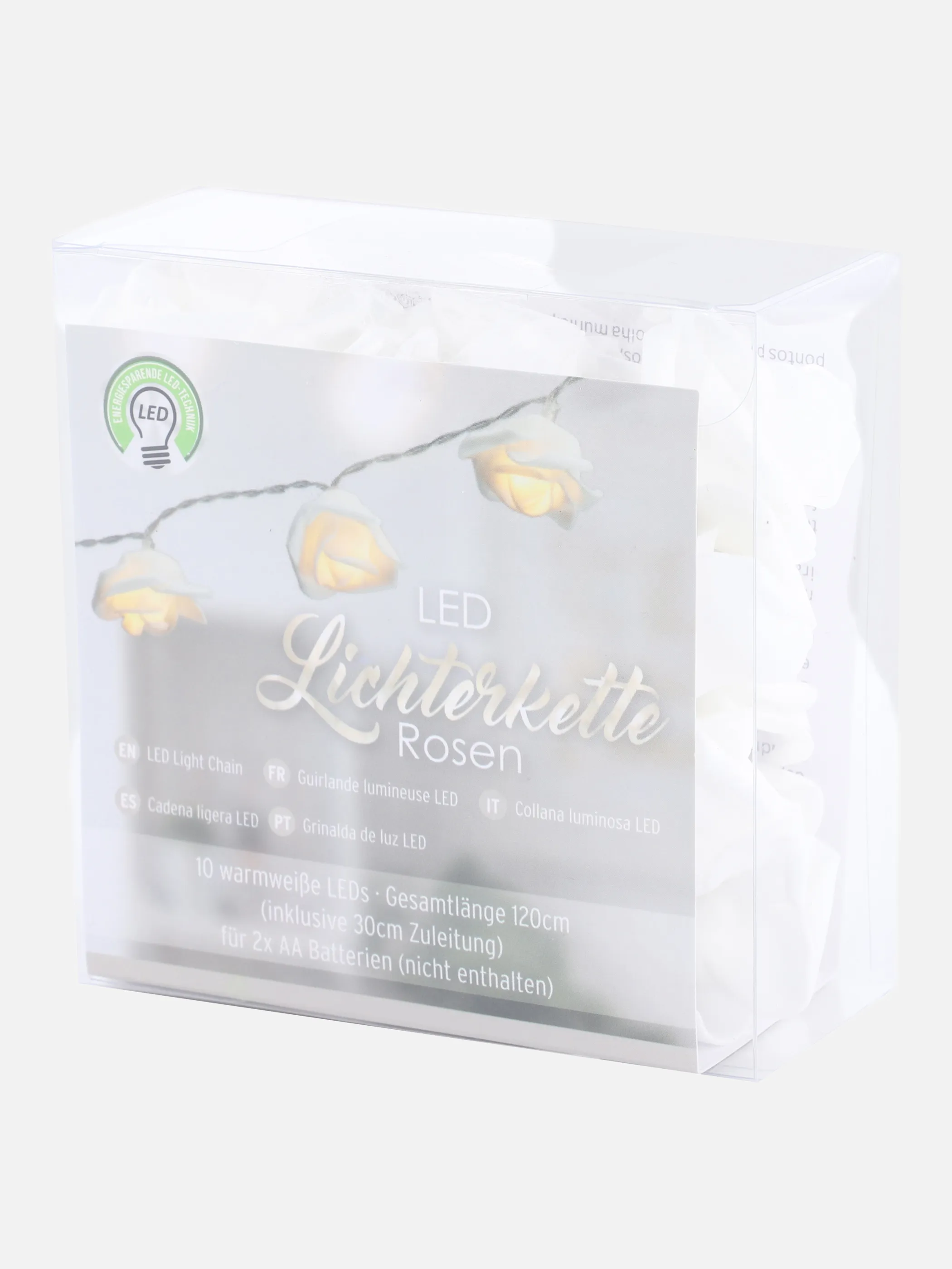 Deko Artikel LED Lichterkette Rose ca 120cm Weiß 873592 WEIß 1