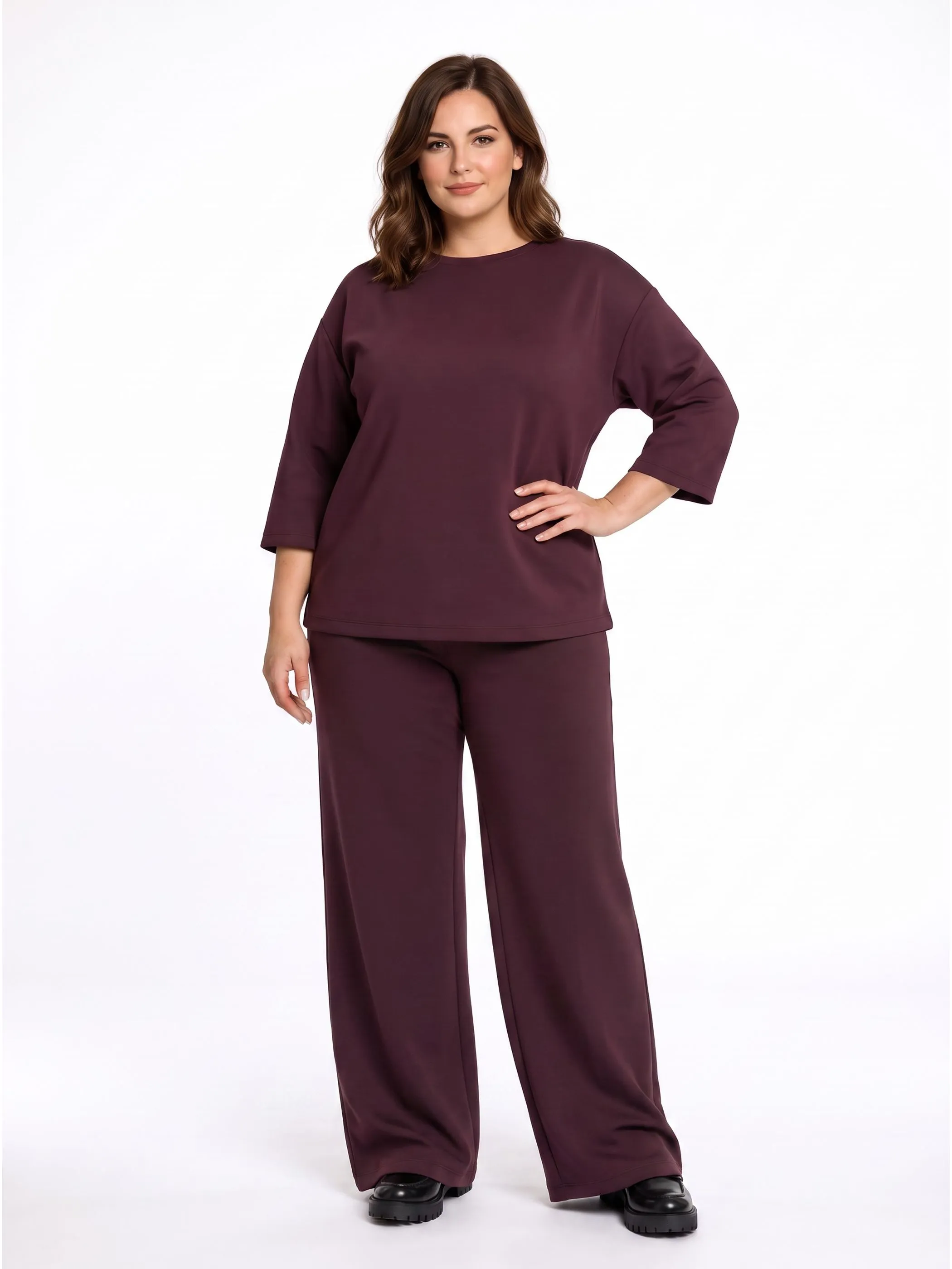 Sonja Blank Da-gr.Gr. Hose Rot 930007 AUBERGINE 1