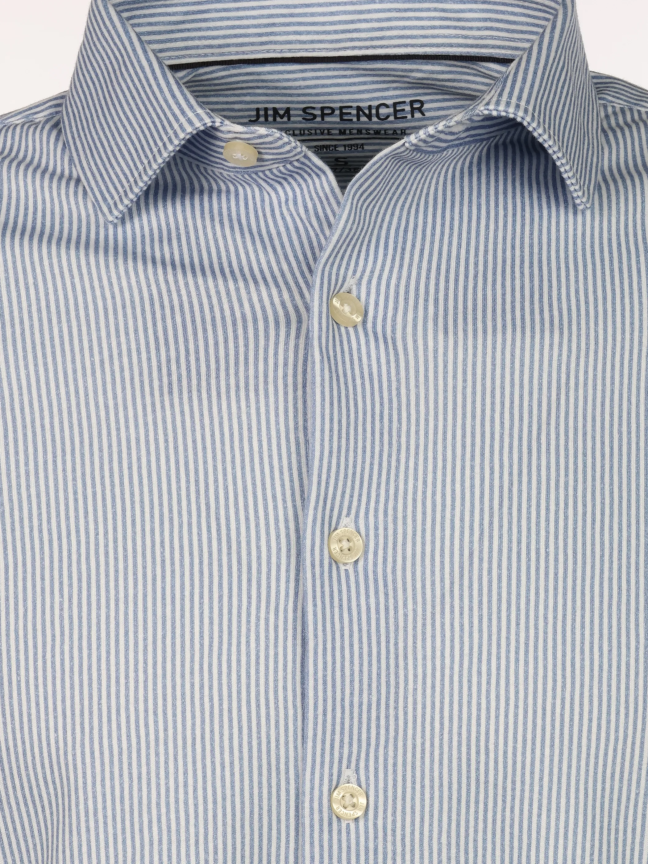 Jim Spencer He. Jerseyhemd 1/1 Arm basic MF Blau 890487 BLUE STRIP 3