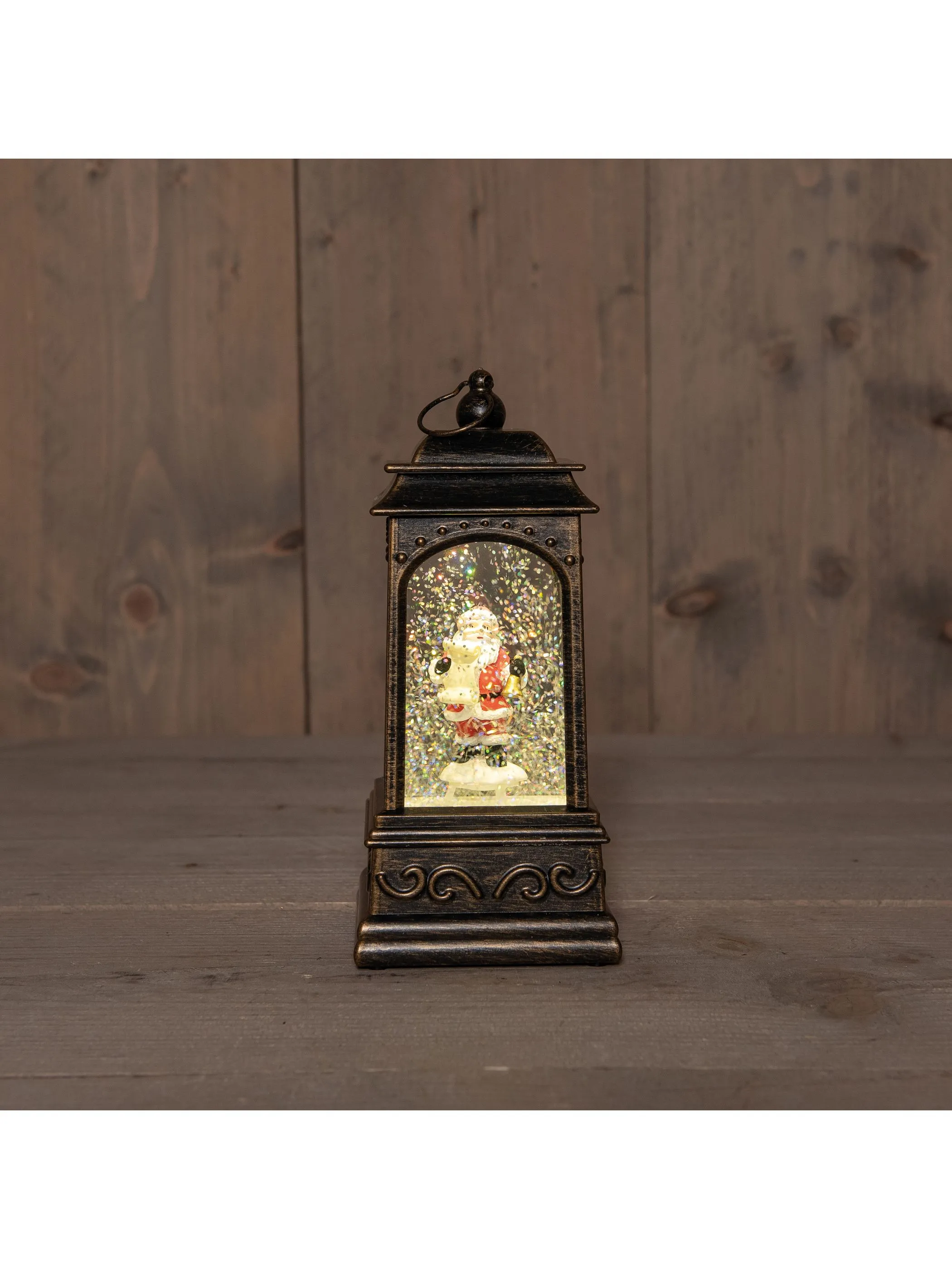 Weihnachten Laterne Santa Glitzer in Wasse Schwarz 933067 SCHWARZ 1
