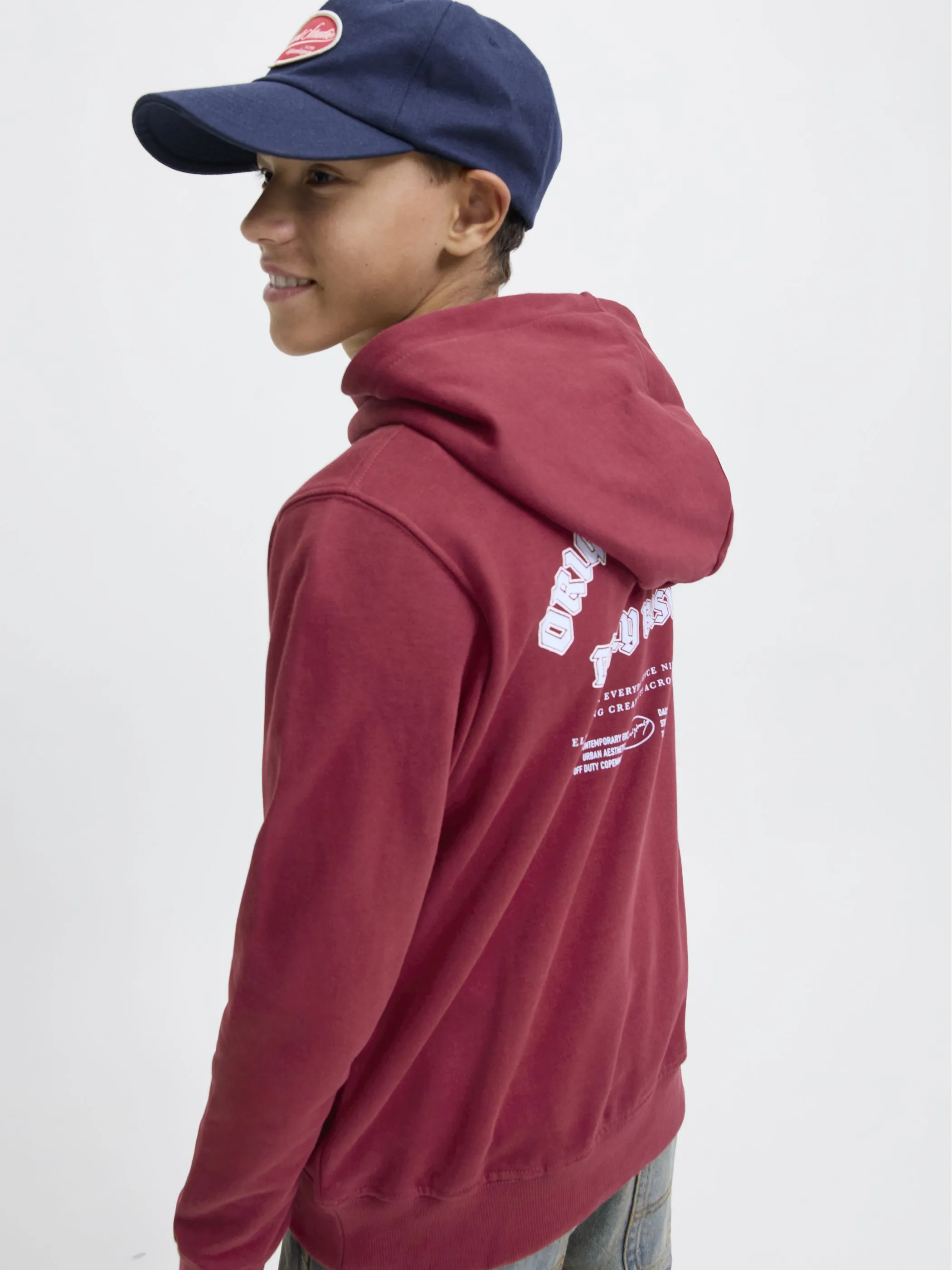 Jack&Jones Junior 12284109 JORMEADOWS SWEAT HOOD Rot 917334 177231