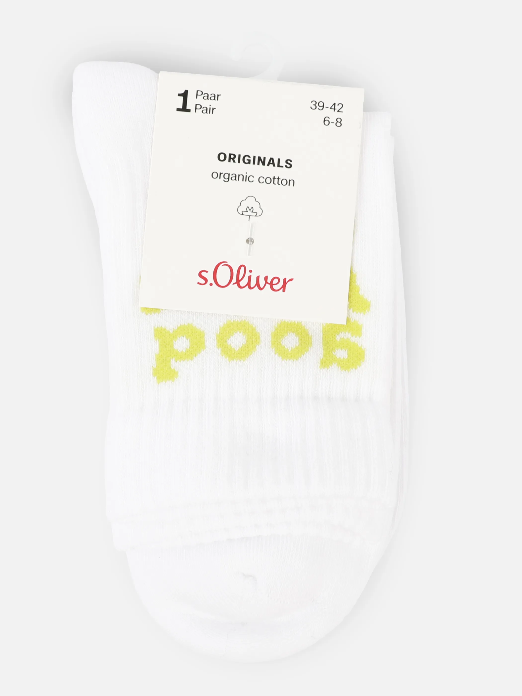 s.Oliver S20111 DA Tennis Socken Sprüche Weiß 928778 1001 2