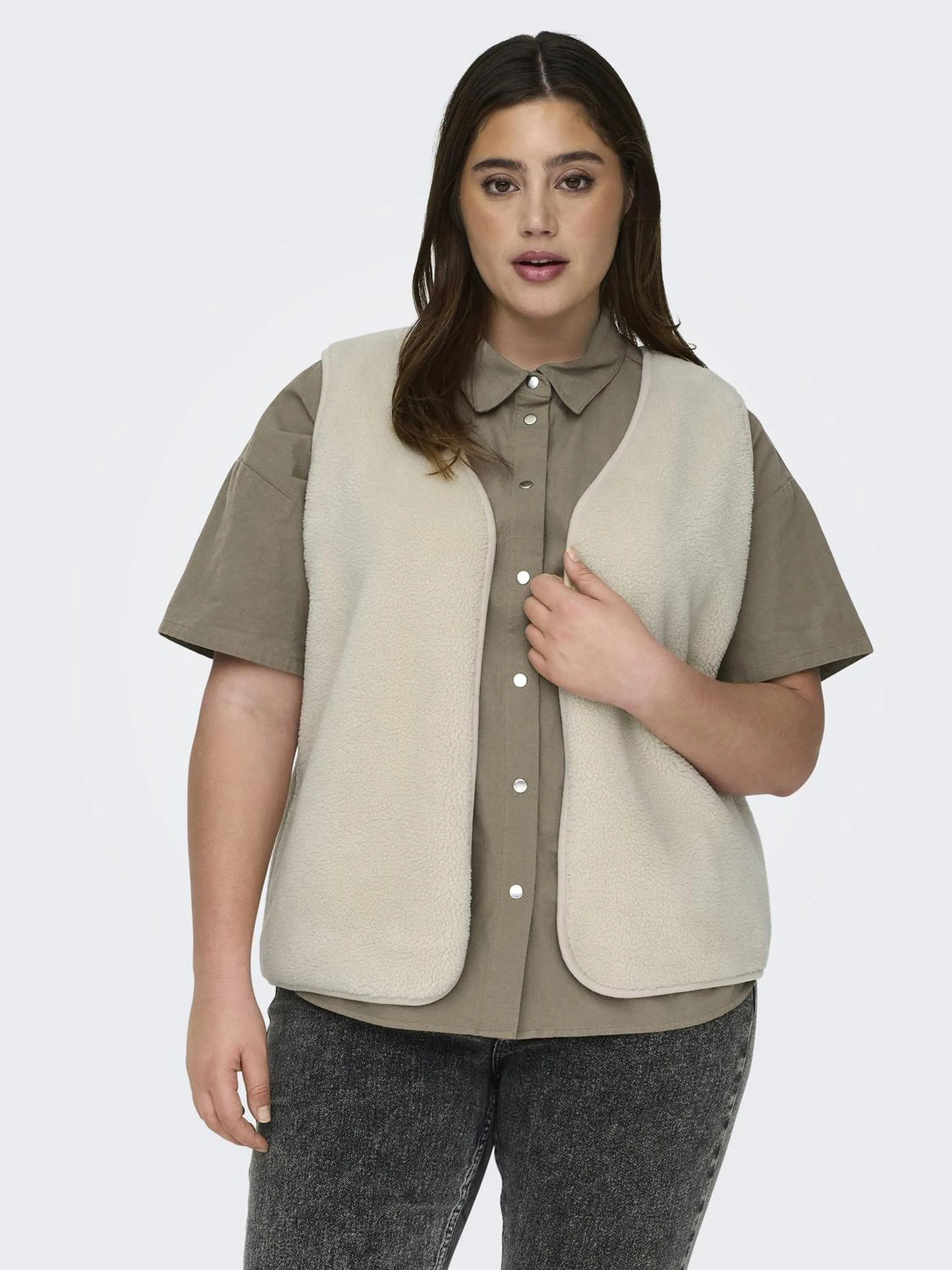 Only Carmakoma 15334004 CARBELISA TEDDY WAIST Weiß 917756 180083