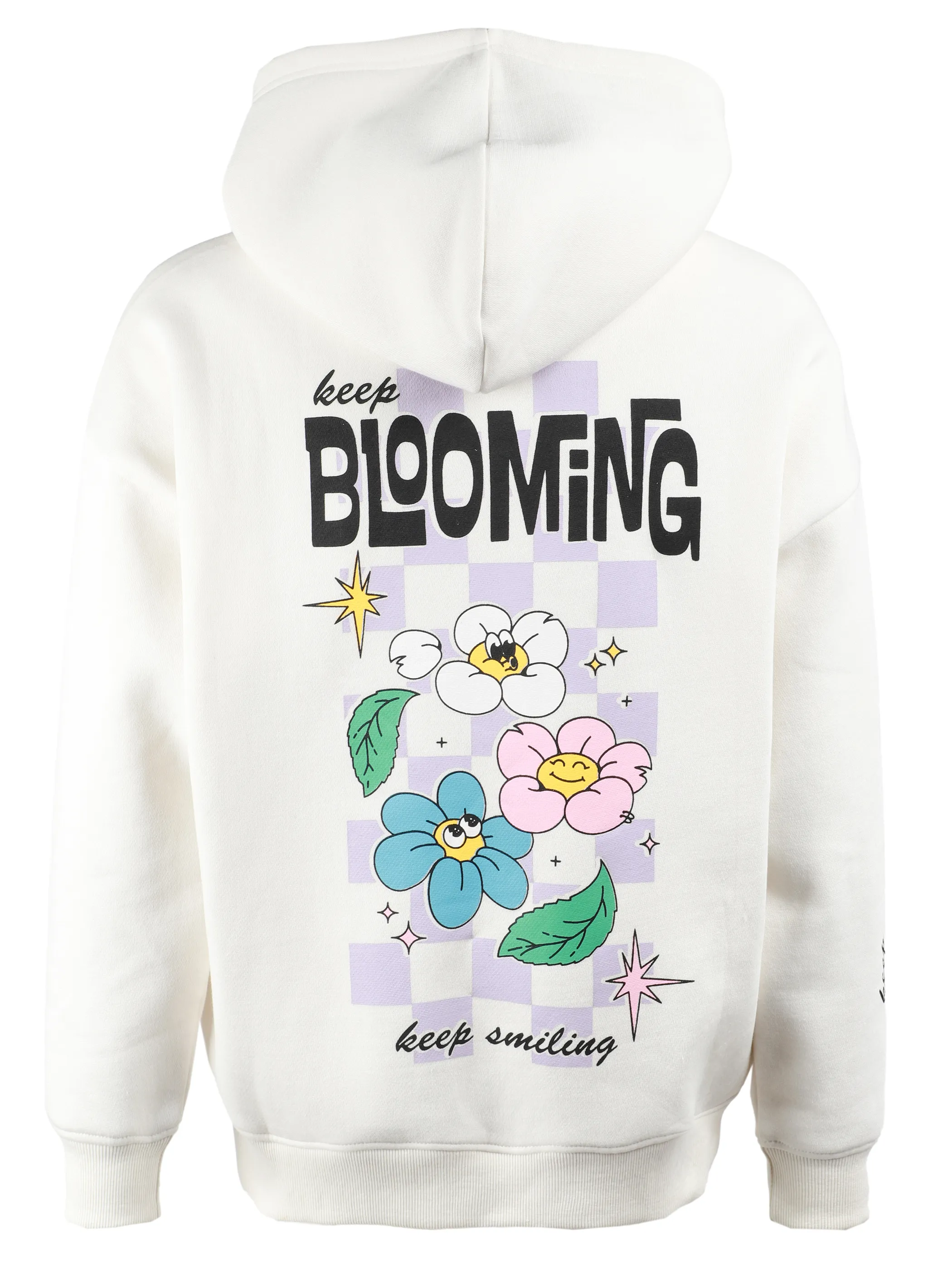 One Way JM Hoodie "keep Blooming" Backprint in offwhite Weiß 916237 OFFWHITE 2