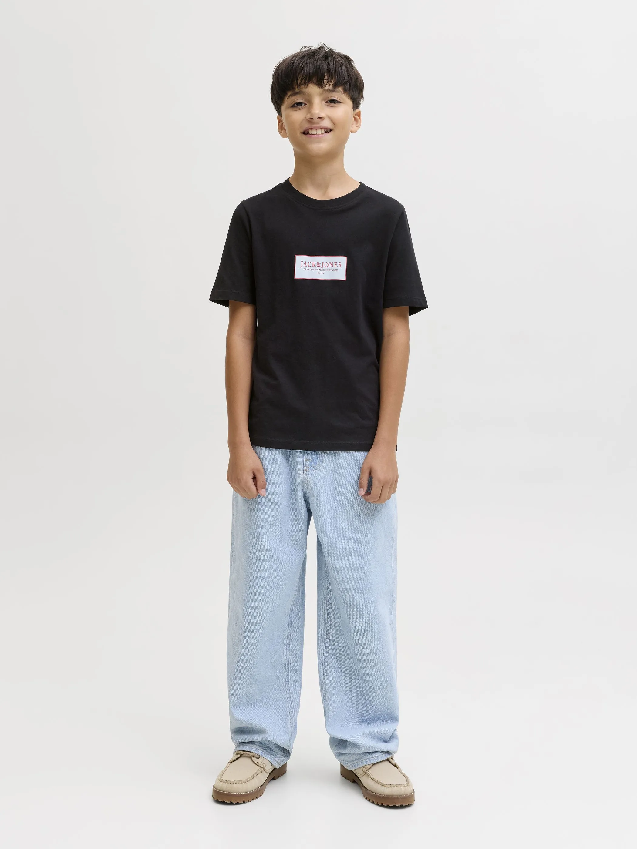 Jack&Jones Junior 12292341 JORGREENE TEE SS CREW Schwarz 918393 178012 4