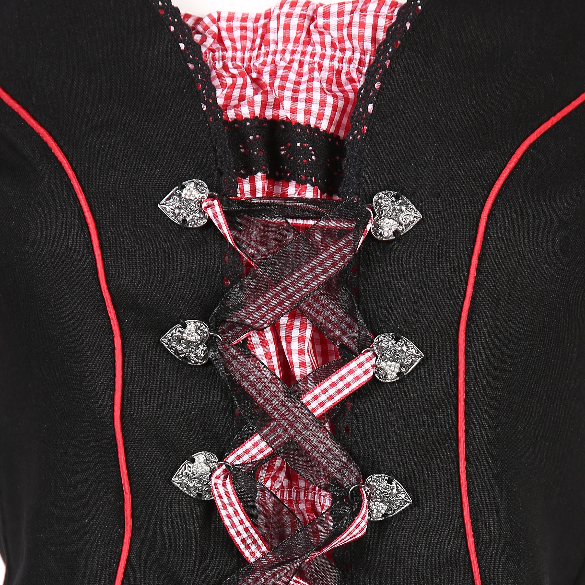 Brandl Tracht Da-Mieder-Shirt m. Karoeinsatz Schwarz 810323 SCHWARZ/RO 3 Brandl Tracht Da-Mieder-Shirt m. Karoeinsatz Schwarz 810323 SCHWARZ/RO 3